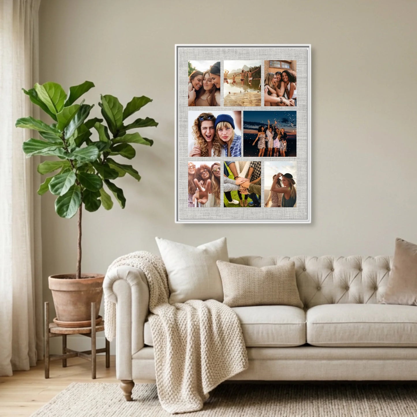 White Framed 30x40 (3.4) Vertical Rectangular Canvas