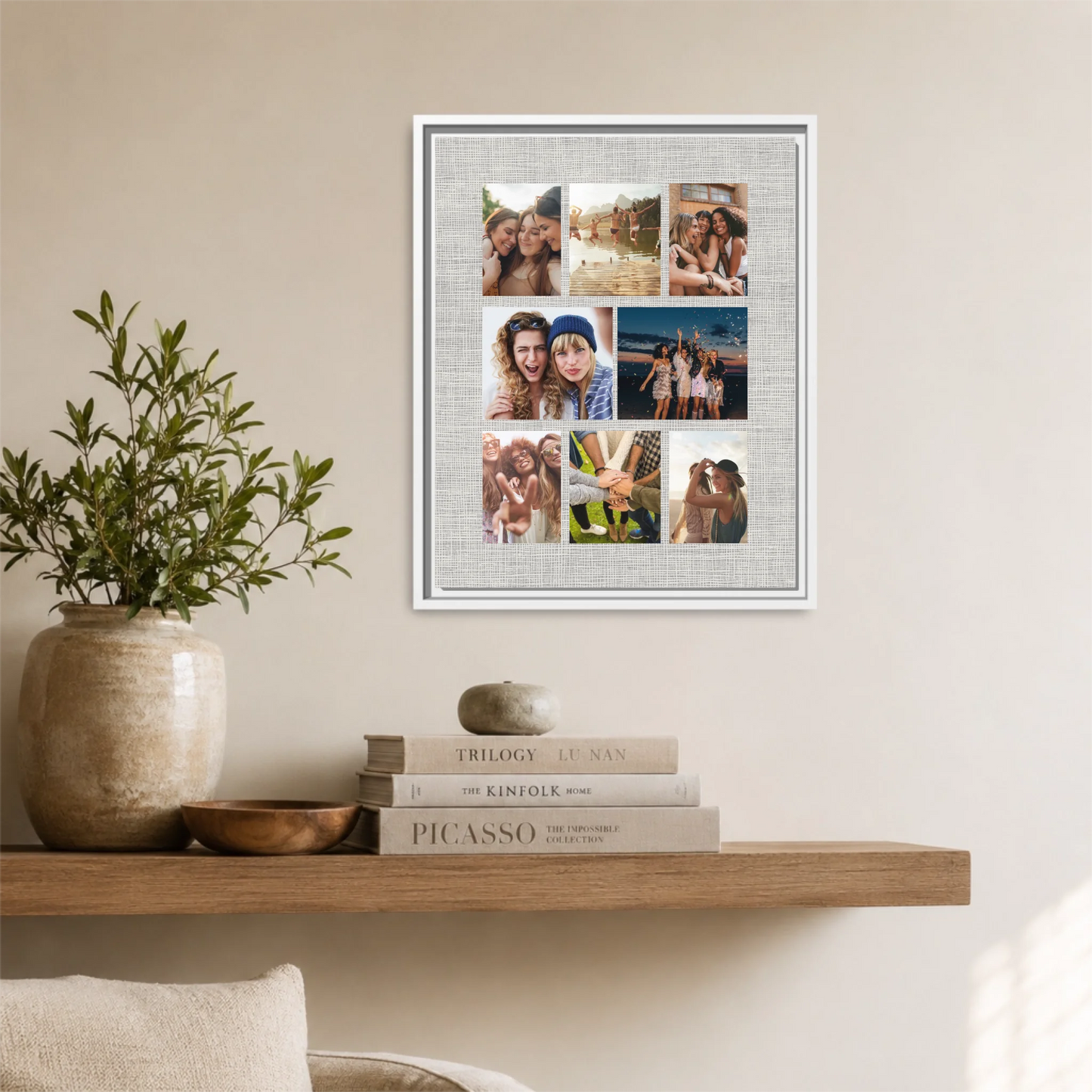 White Framed 16x20 Vertical Canvas (4.5) Mockup For TIB