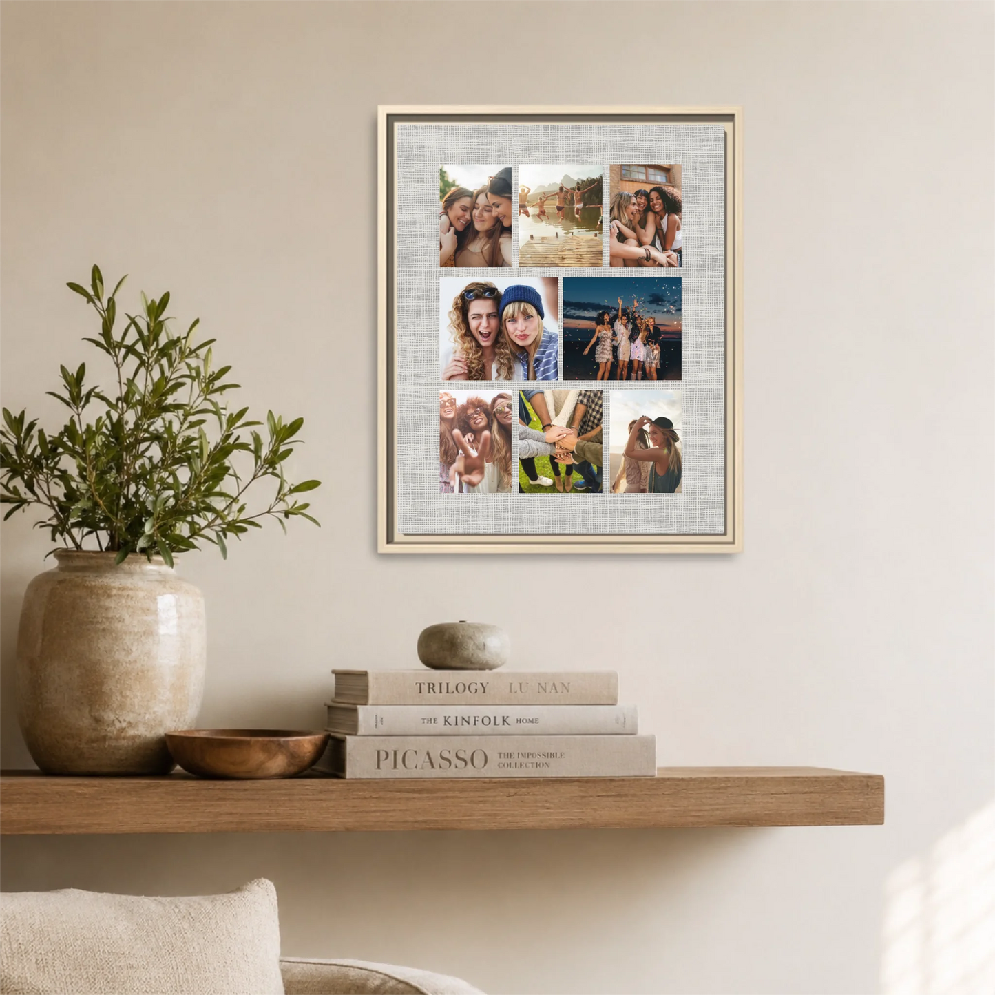 Natural Framed 16x20 Vertical Canvas (4.5) Mockup For TIB