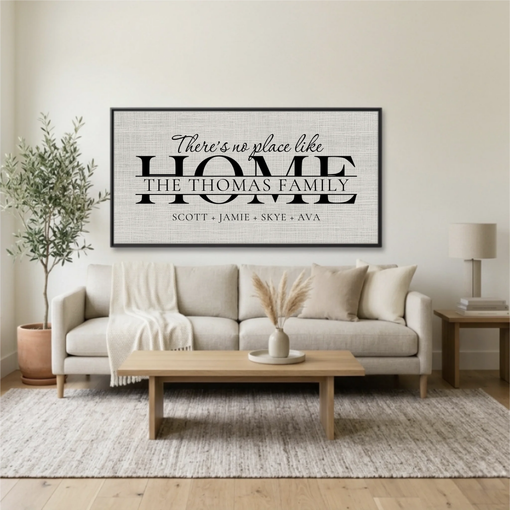 Living Room Black Framed Wide Format 2.1 Mockup