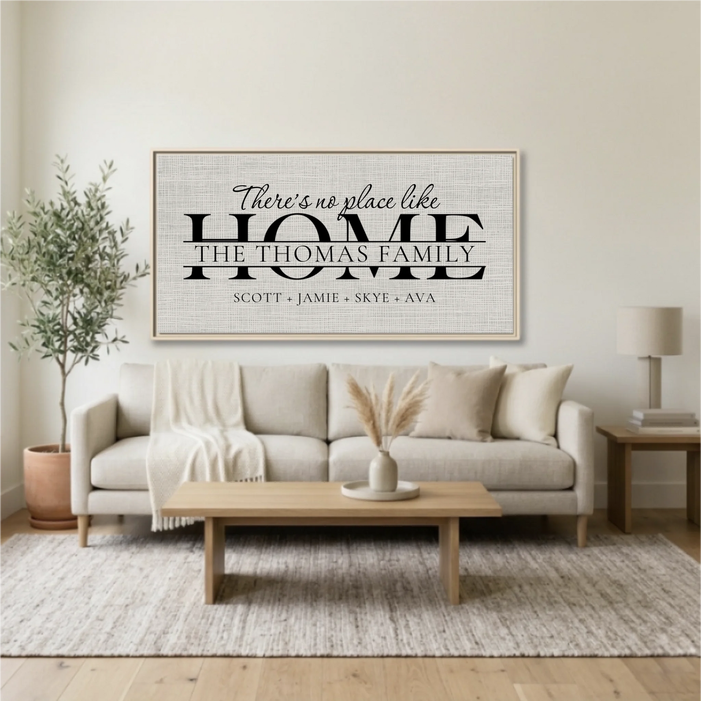 Living Room Natural Framed Wide Format 2.1 Mockup