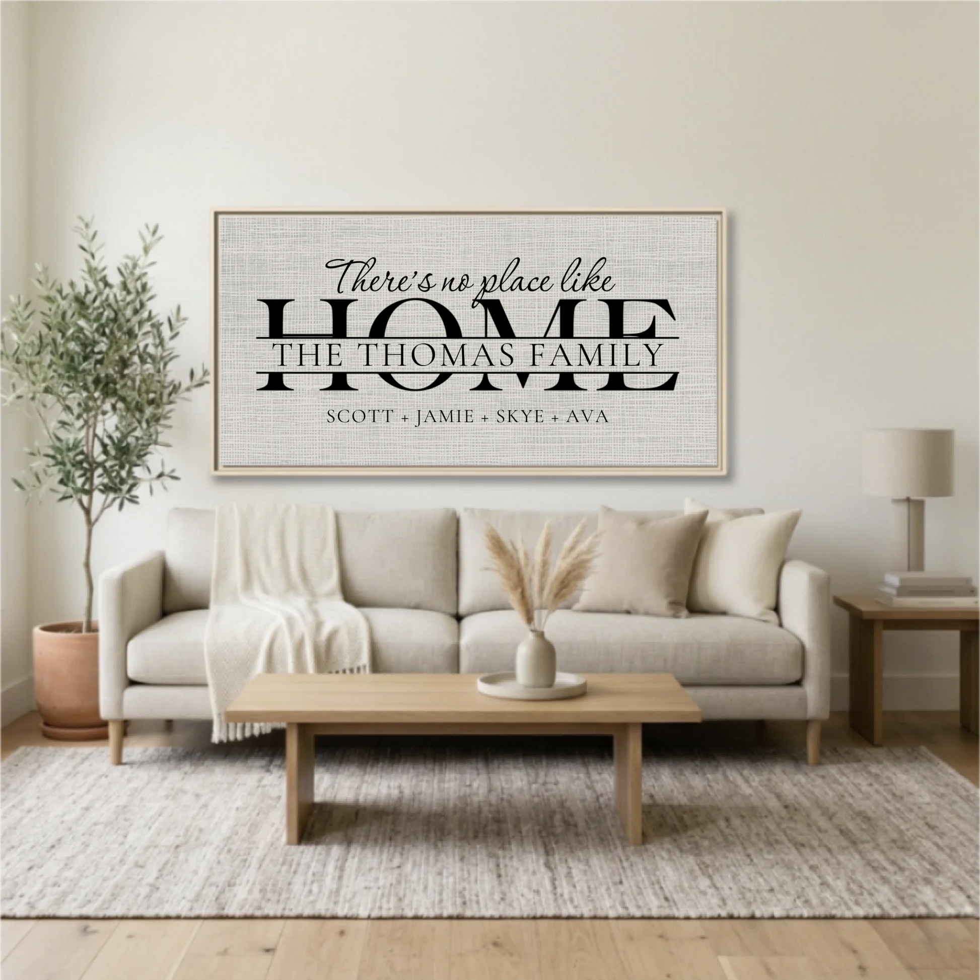 Living Room Natural Framed Wide Format 2.1 Mockup