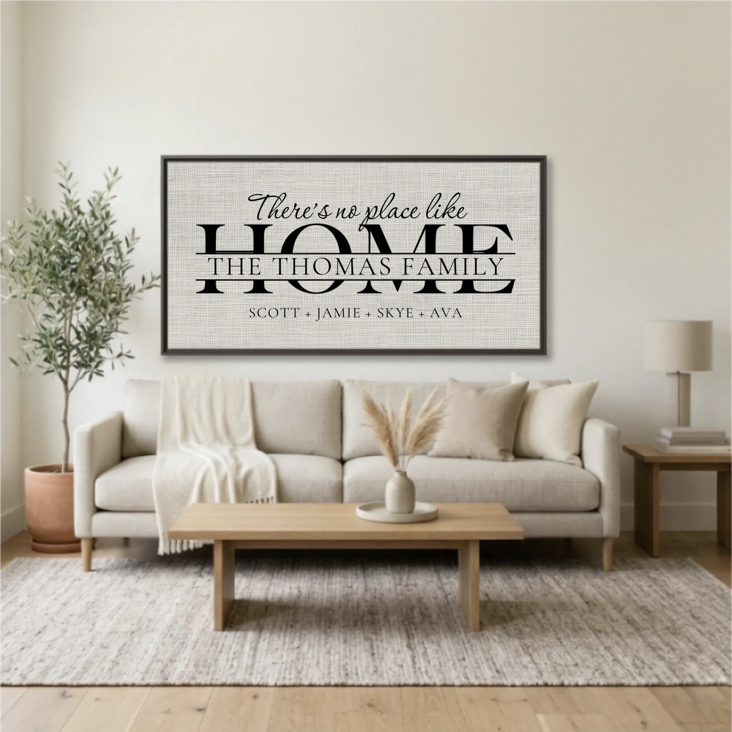 Living Room Espresso Framed Wide Format 2.1 Mockup