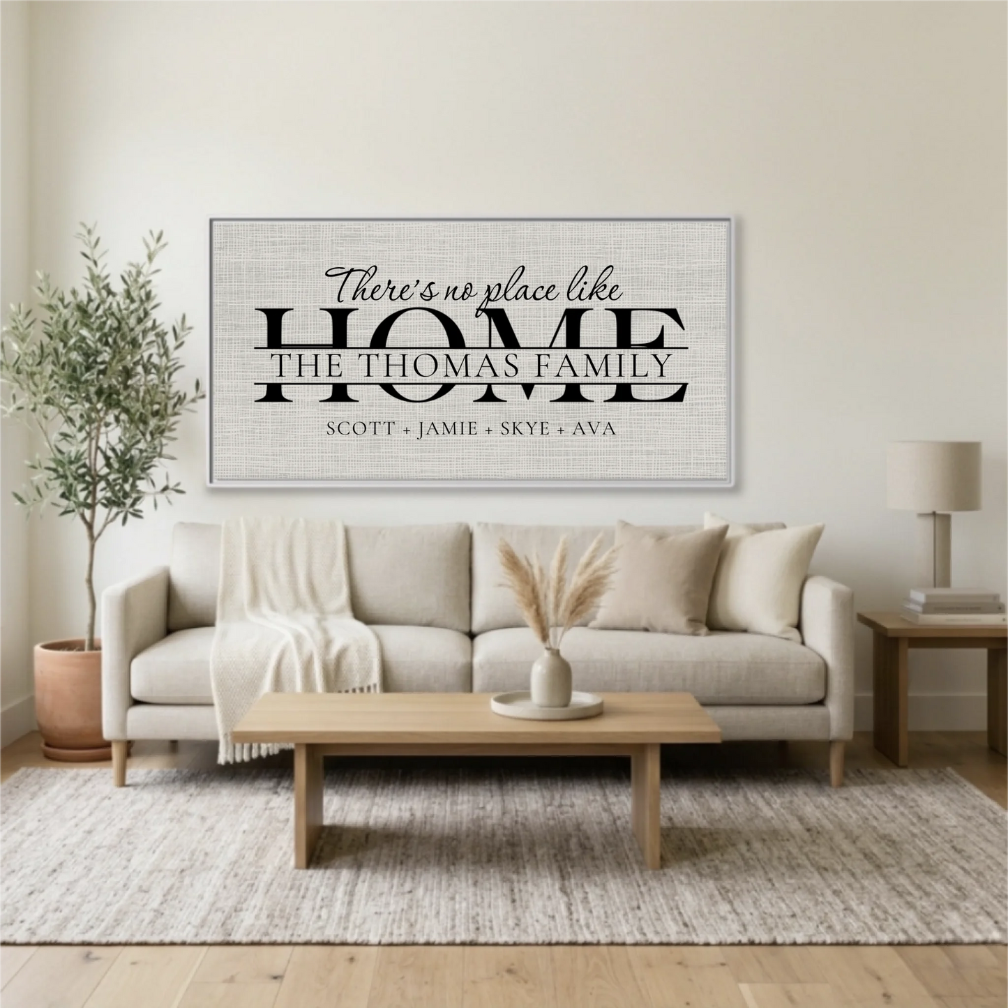 Living Room White Framed Wide Format 2.1 Mockup