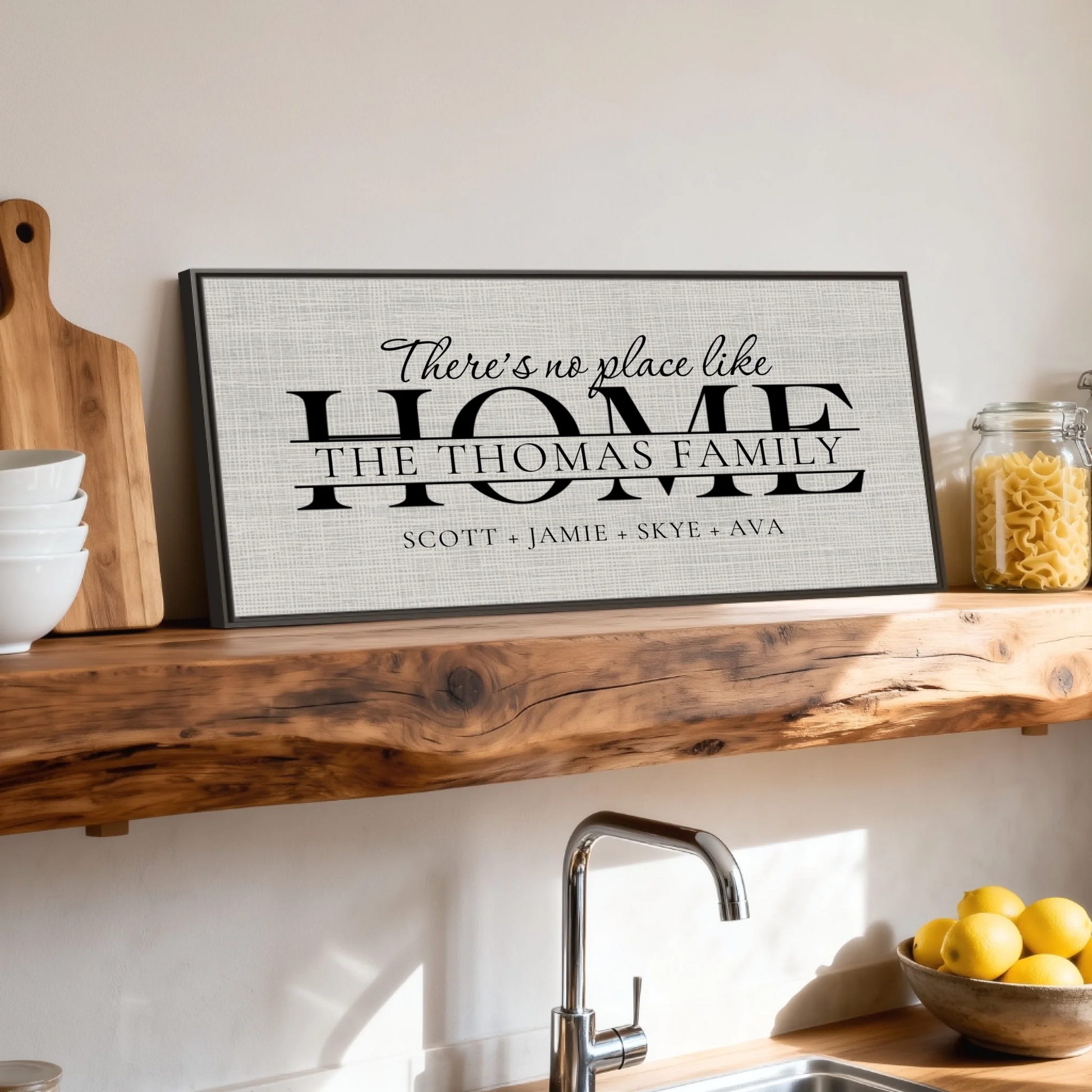 Shelf over kitchen sink espresso framed wide format 2.1