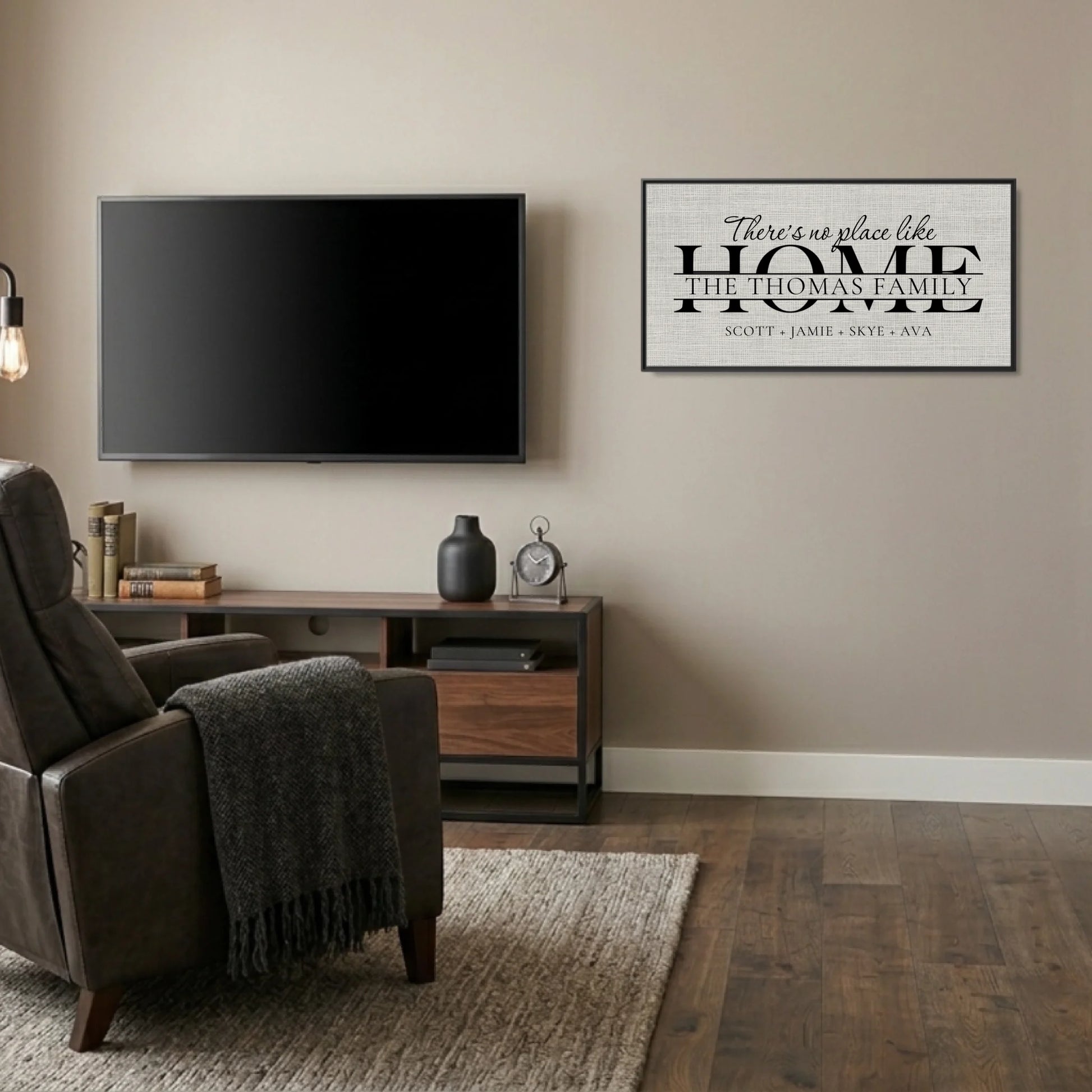 Man Cave Black Frame Wide Format 2.1 Canvas Mockup