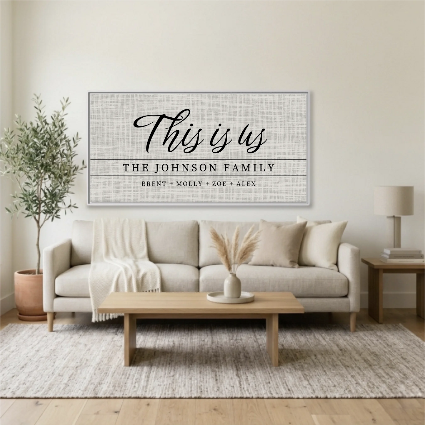 Living Room White Framed Wide Format 2.1 Mockup