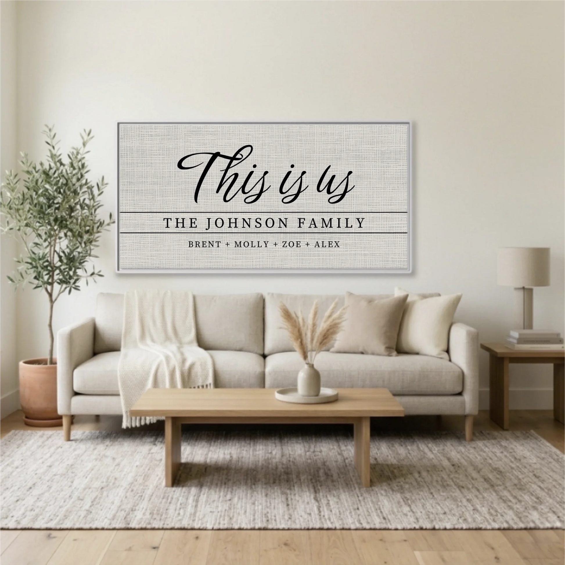 Living Room White Framed Wide Format 2.1 Mockup