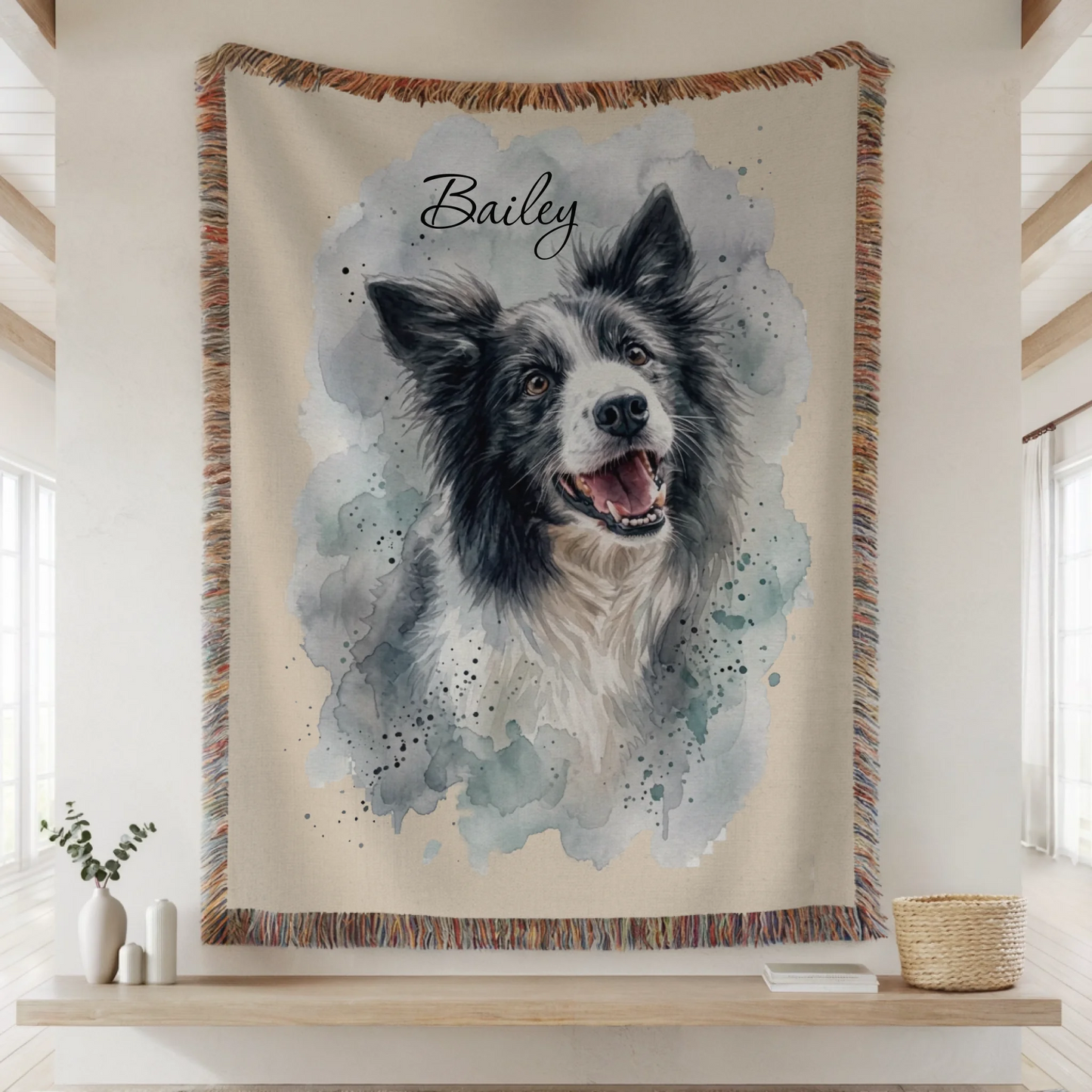 Woven Blanket Lifestyle Closeup Mockup