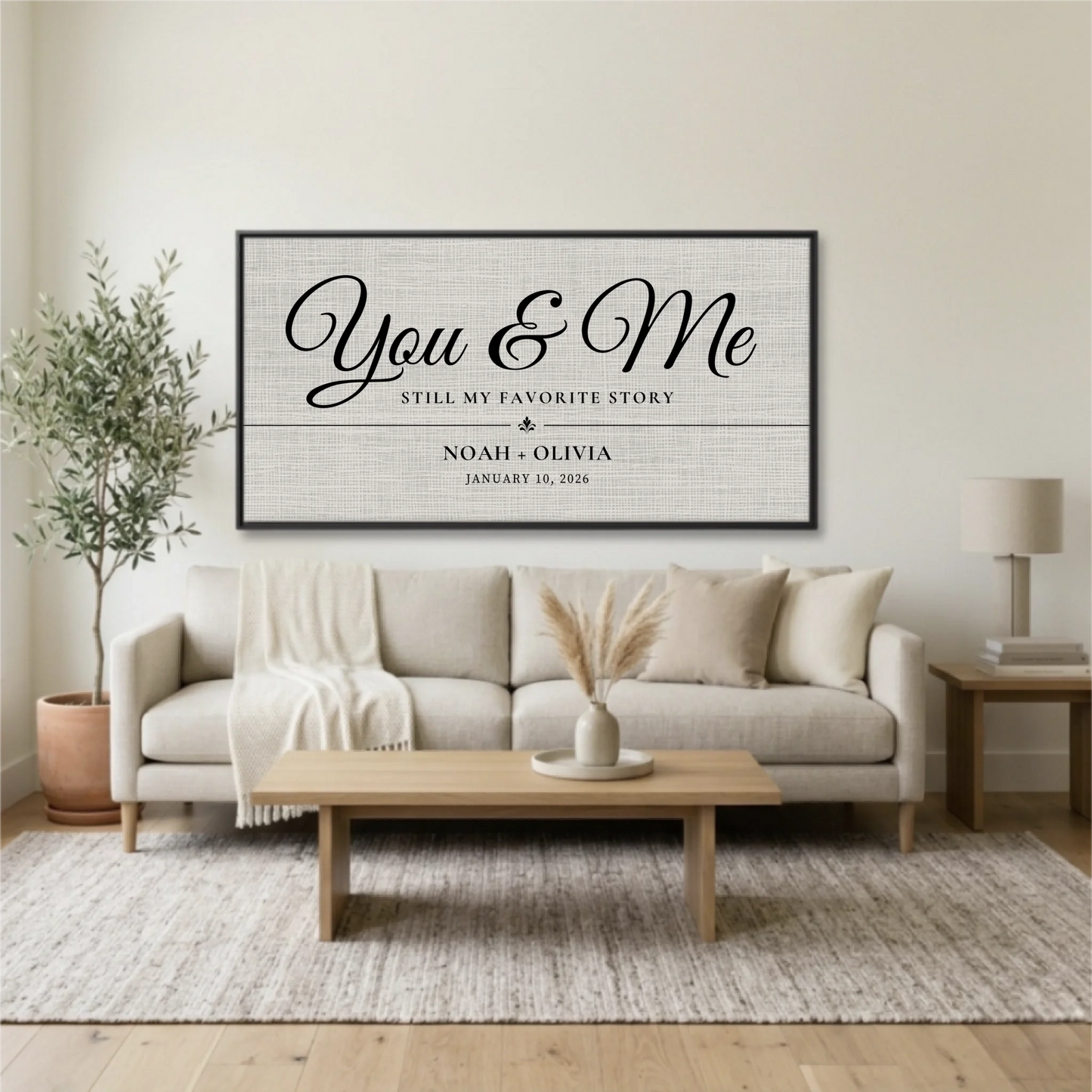 Living Room Black Framed Wide Format 2.1 Mockup