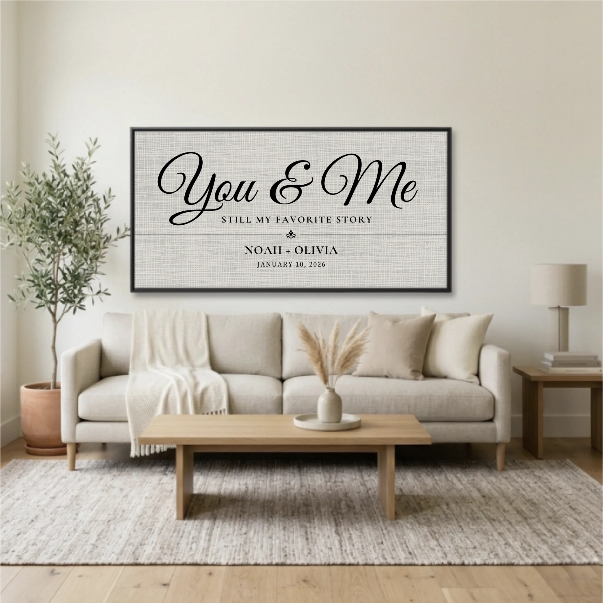 Living Room Black Framed Wide Format 2.1 Mockup