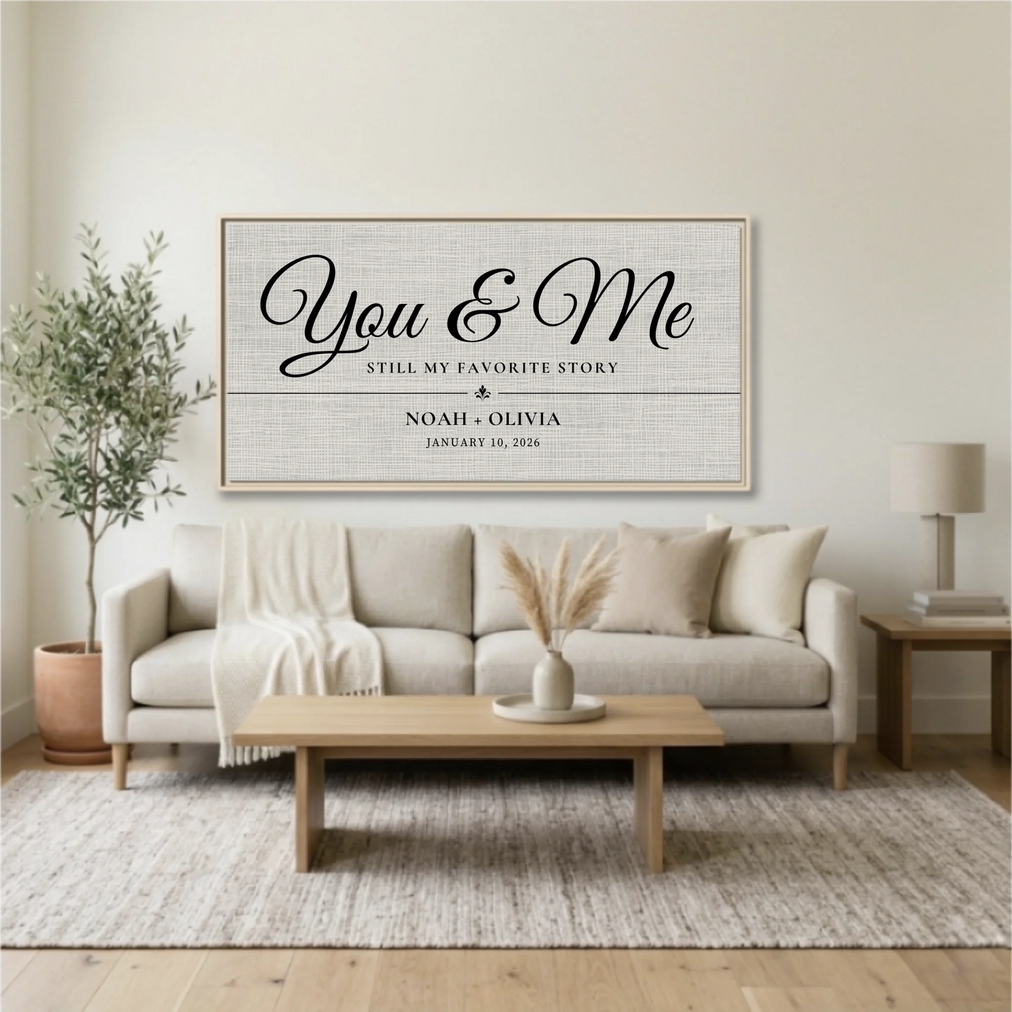 Living Room Natural Framed Wide Format 2.1 Mockup