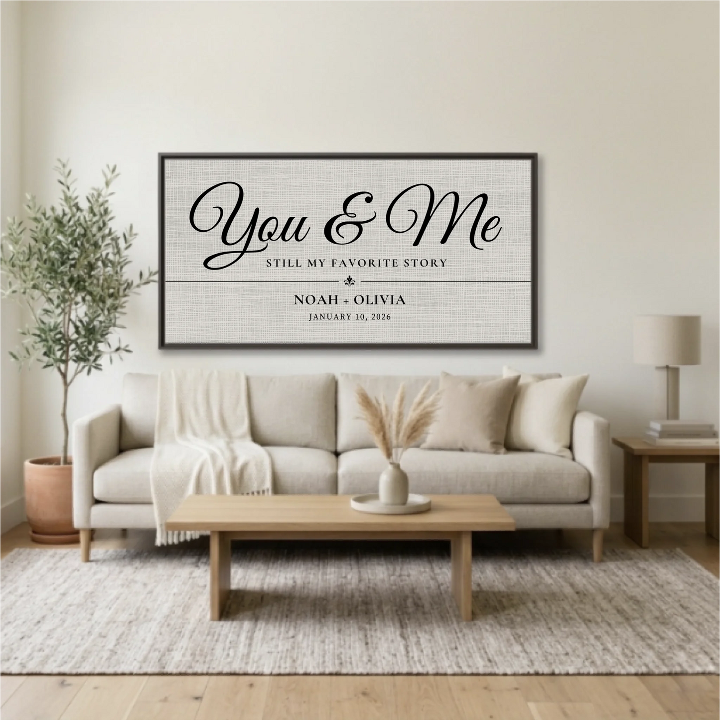 Living Room Espresso Framed Wide Format 2.1 Mockup