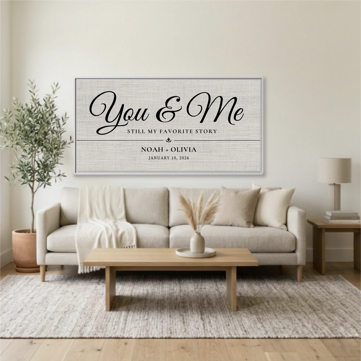 Living Room White Framed Wide Format 2.1 Mockup