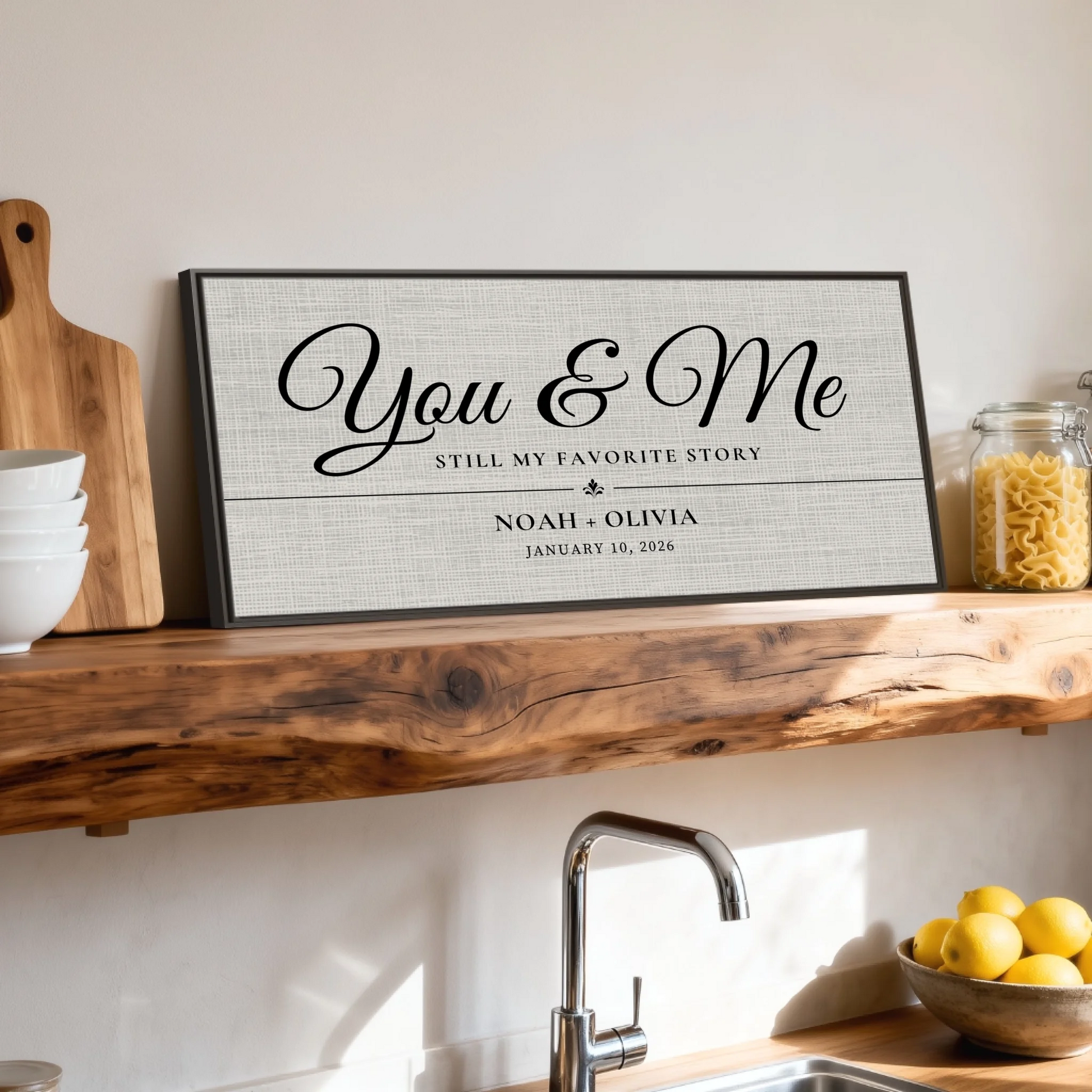 Shelf over kitchen sink espresso framed wide format 2.1