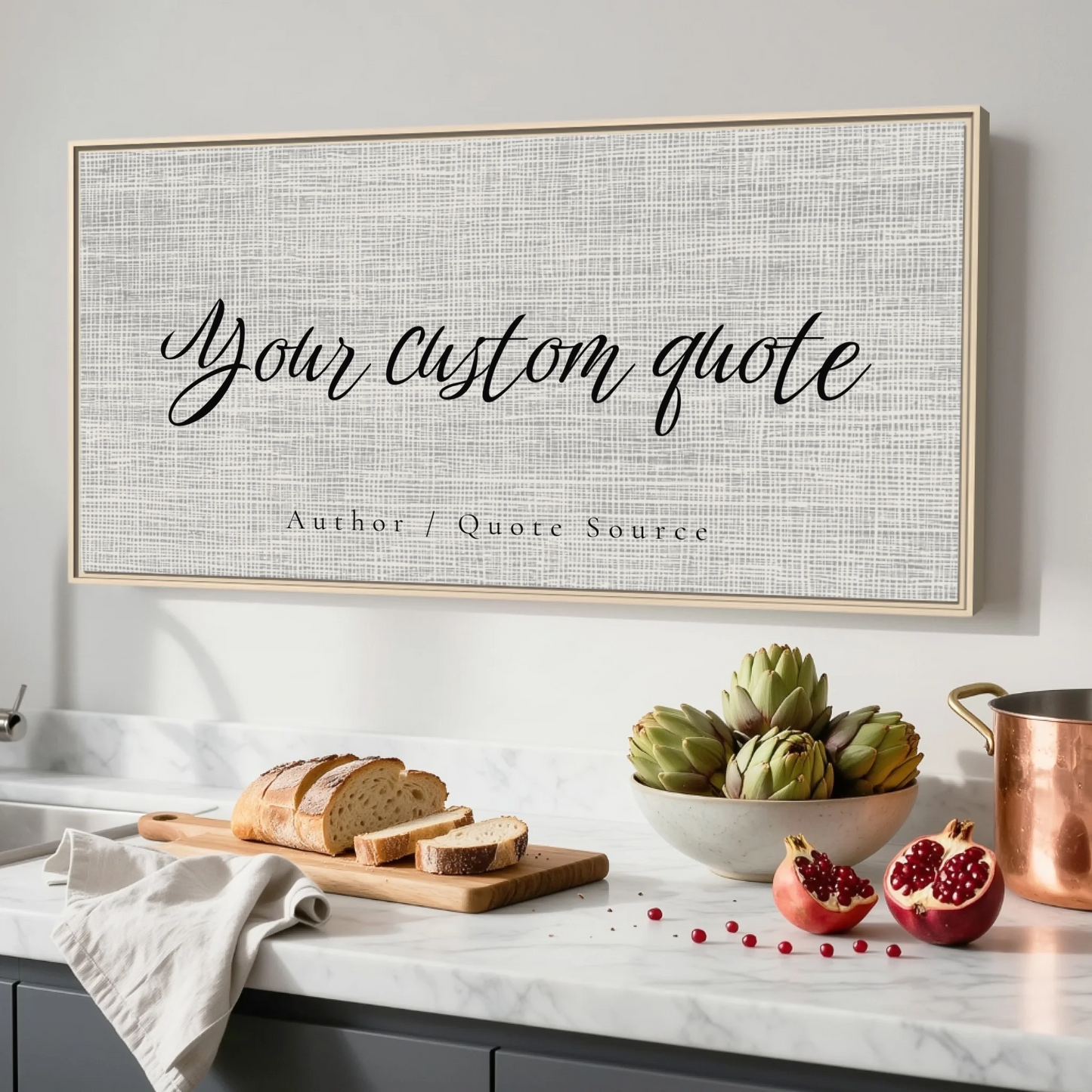 Kitchen Natural Framed Wide Format 2.1 Canvas Mockup