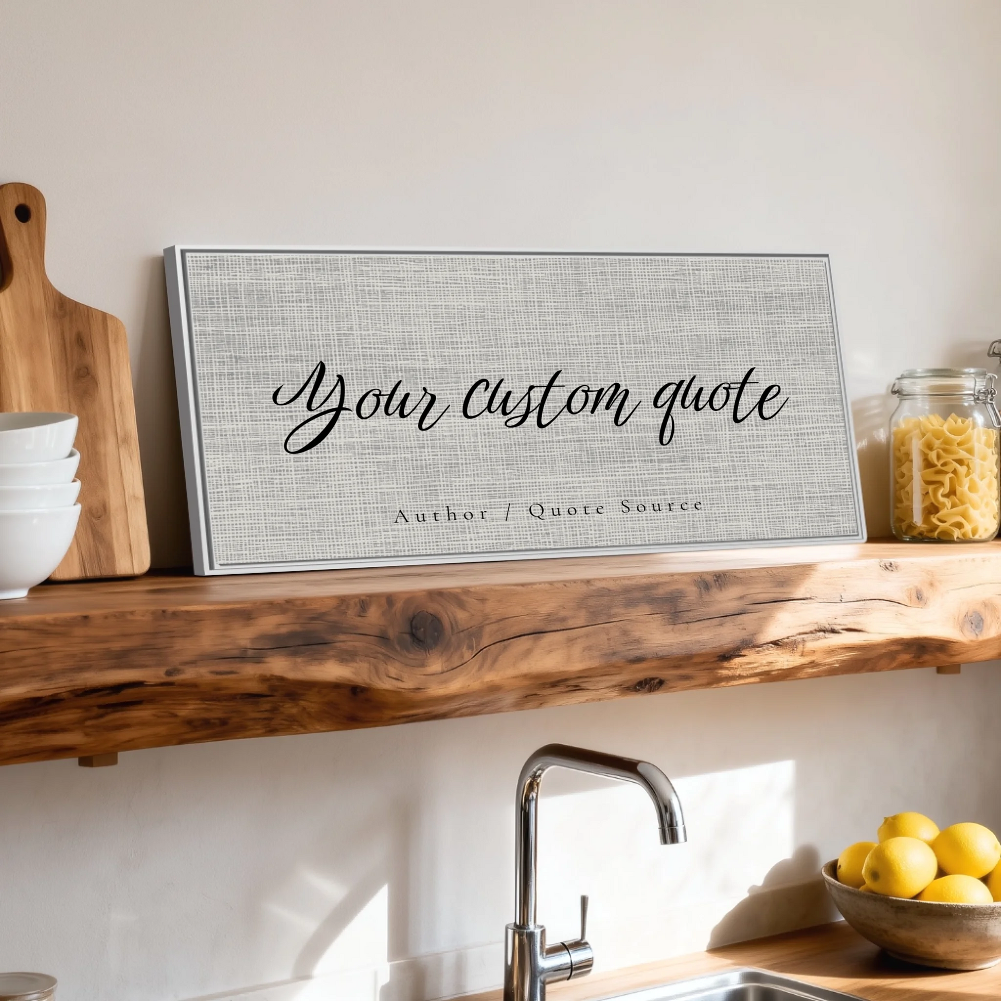 Shelf over kitchen sink white framed wide format 2.1