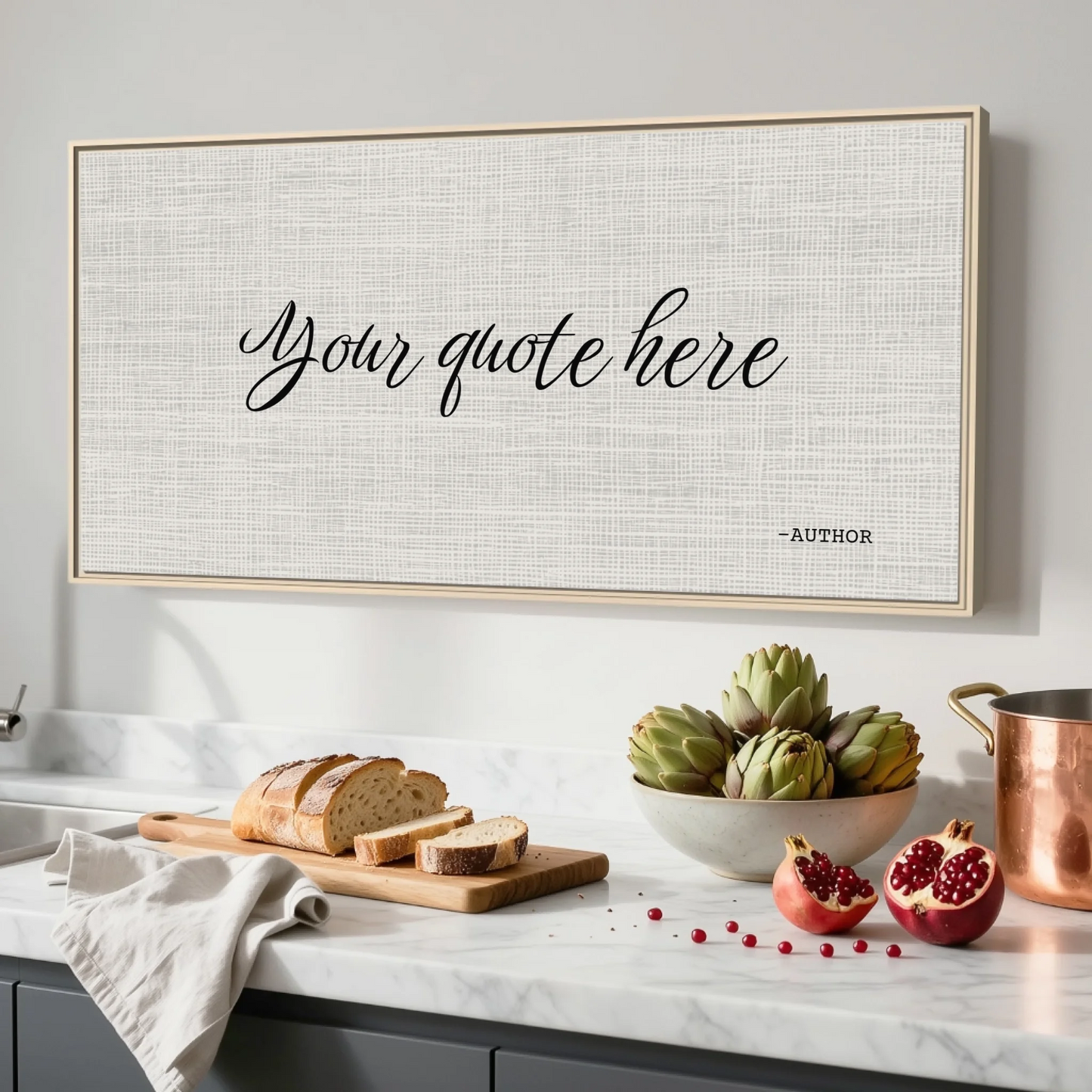 Kitchen Natural Framed Wide Format 2.1 Canvas Mockup