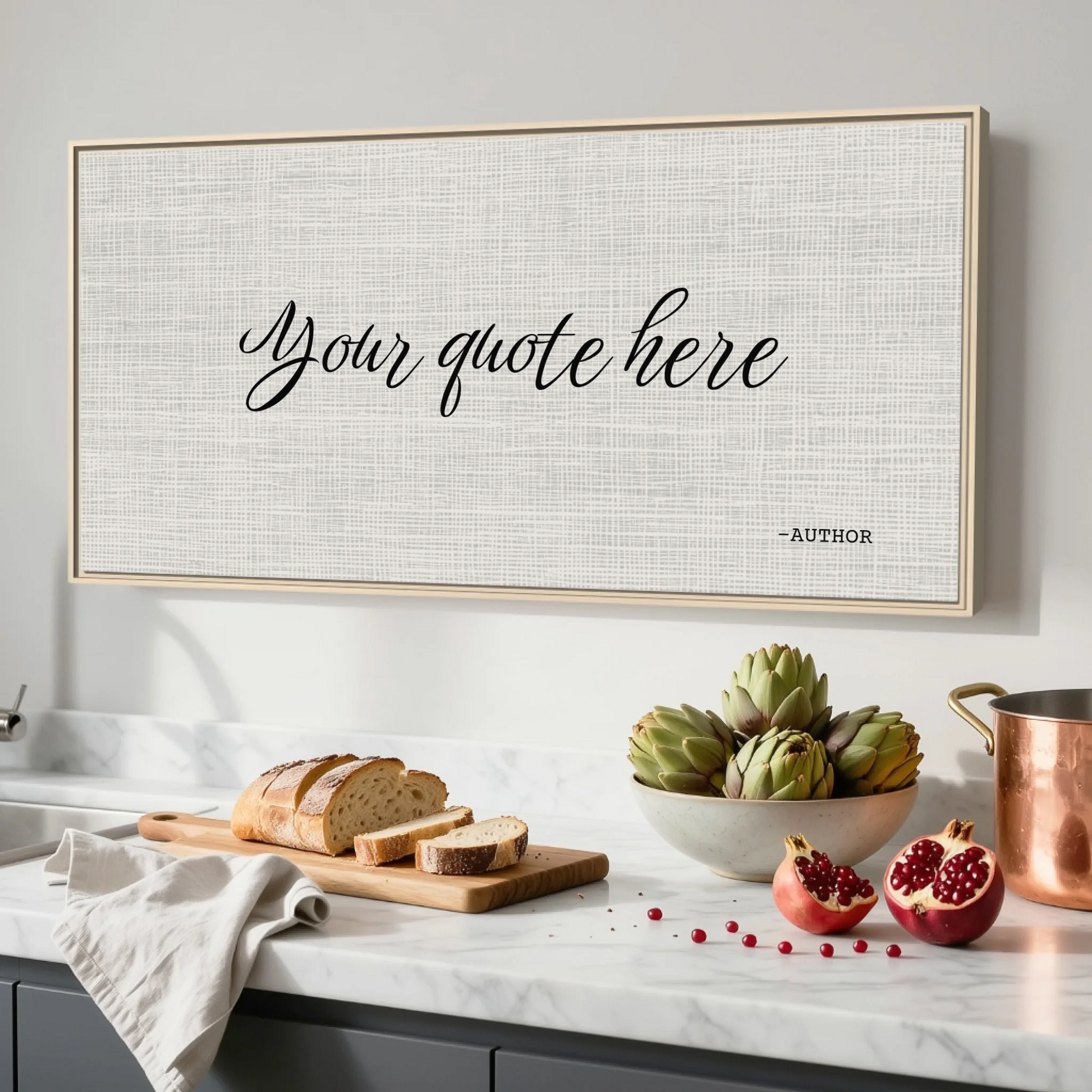 Kitchen Natural Framed Wide Format 2.1 Canvas Mockup