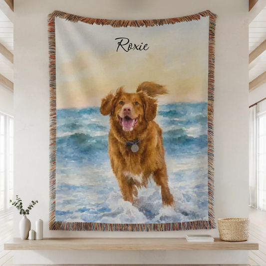 Woven Blanket Lifestyle Closeup Mockup