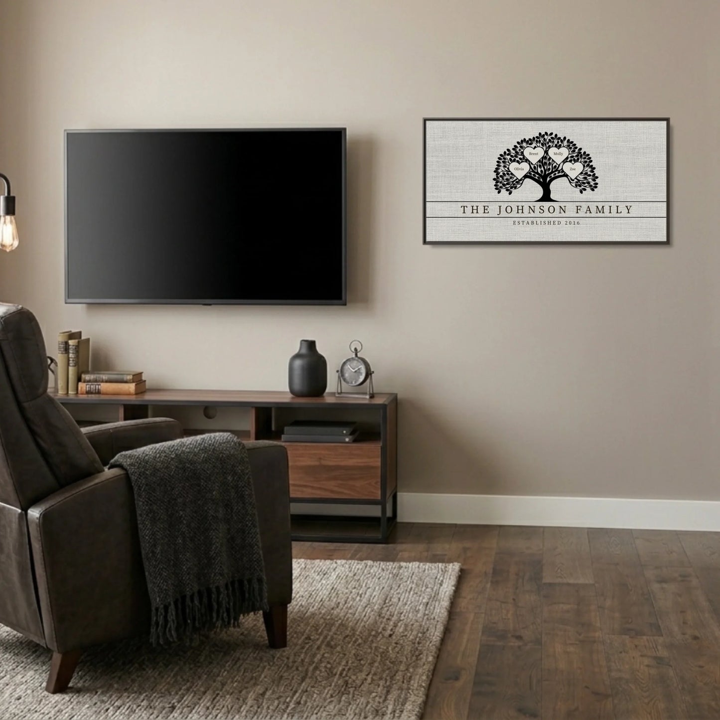 Man Cave Espresso Frame Wide Format 2.1 Canvas Mockup