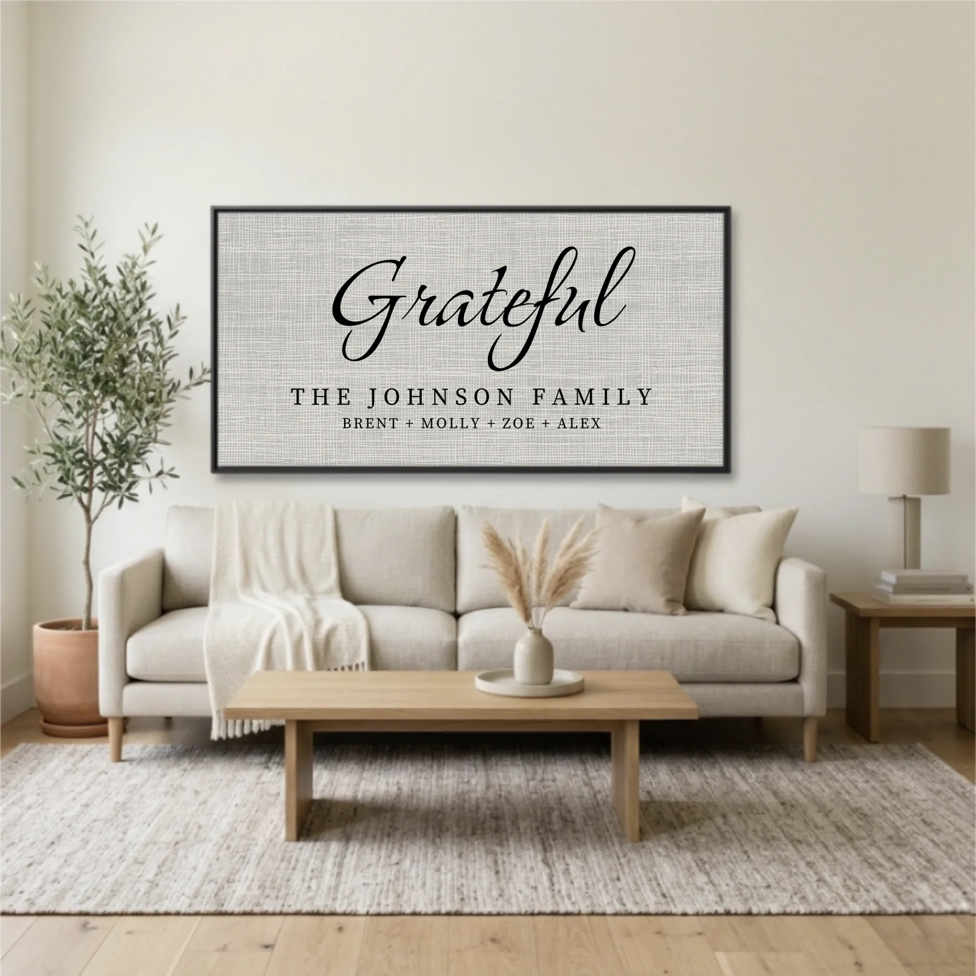 Living Room Black Framed Wide Format 2.1 Mockup