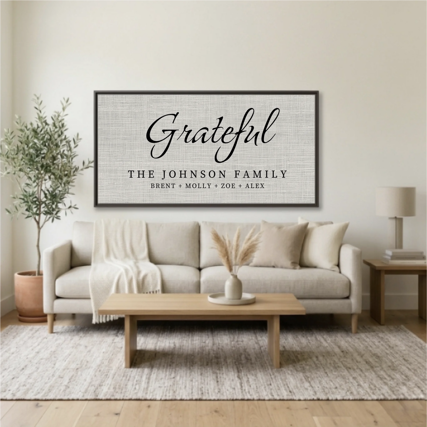 Living Room Espresso Framed Wide Format 2.1 Mockup