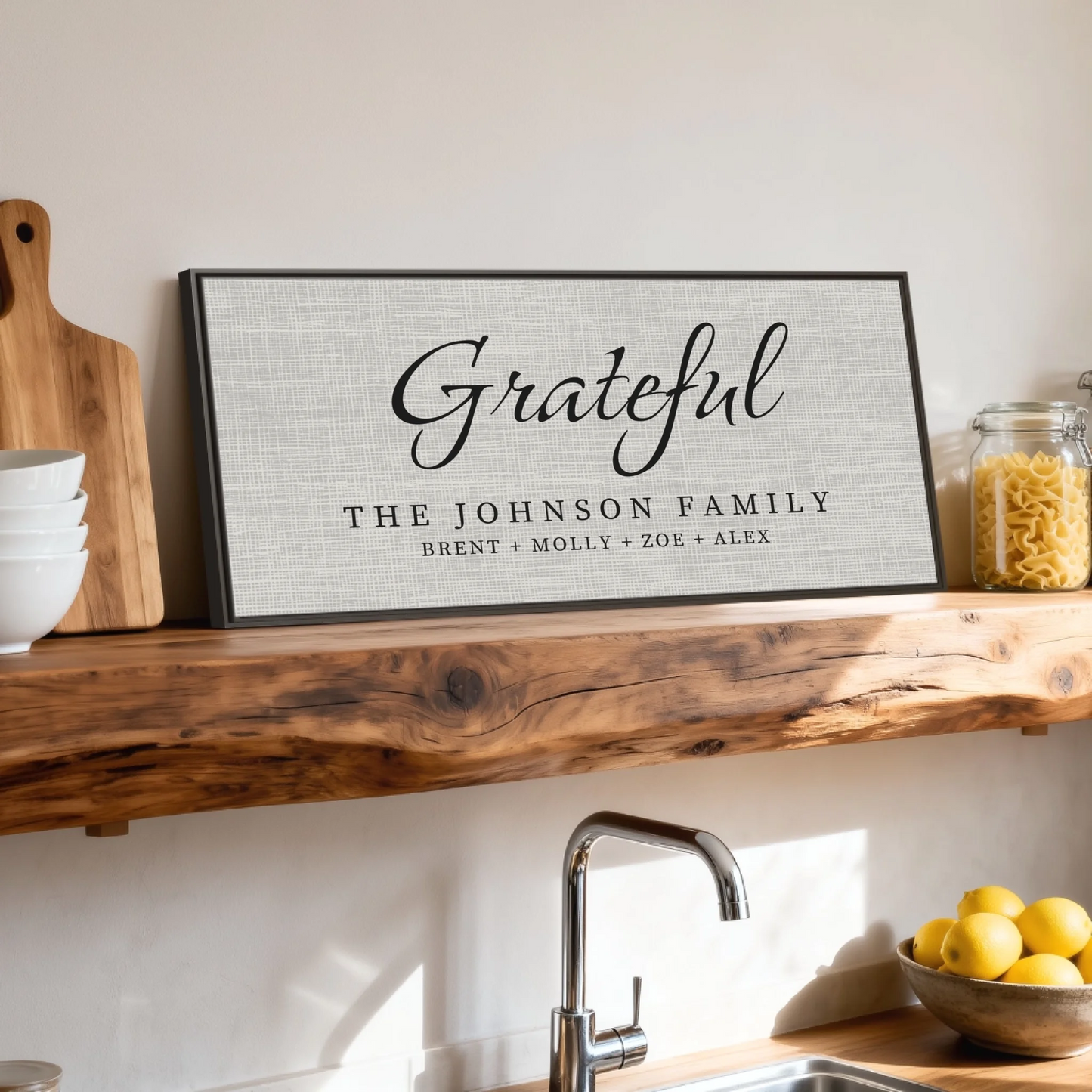 Shelf over kitchen sink espresso framed wide format 2.1