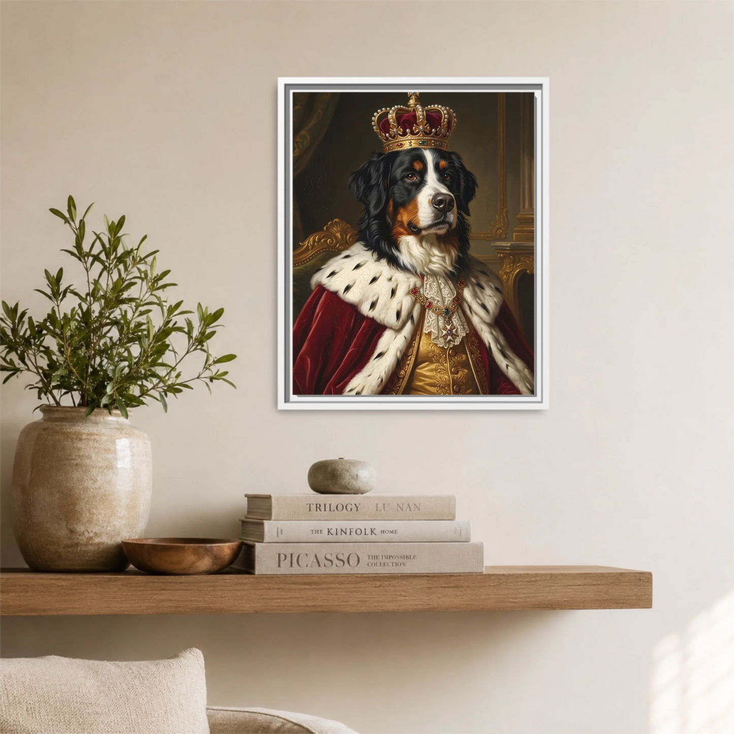 White Framed 16x20 Vertical Canvas (4.5) Mockup For TIB