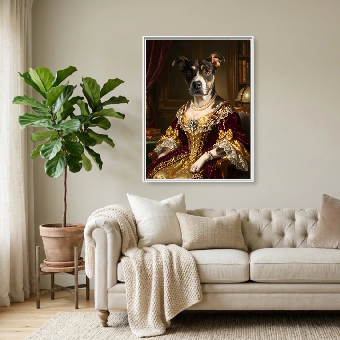 White Framed 30x40 (3.4) Vertical Rectangular Canvas