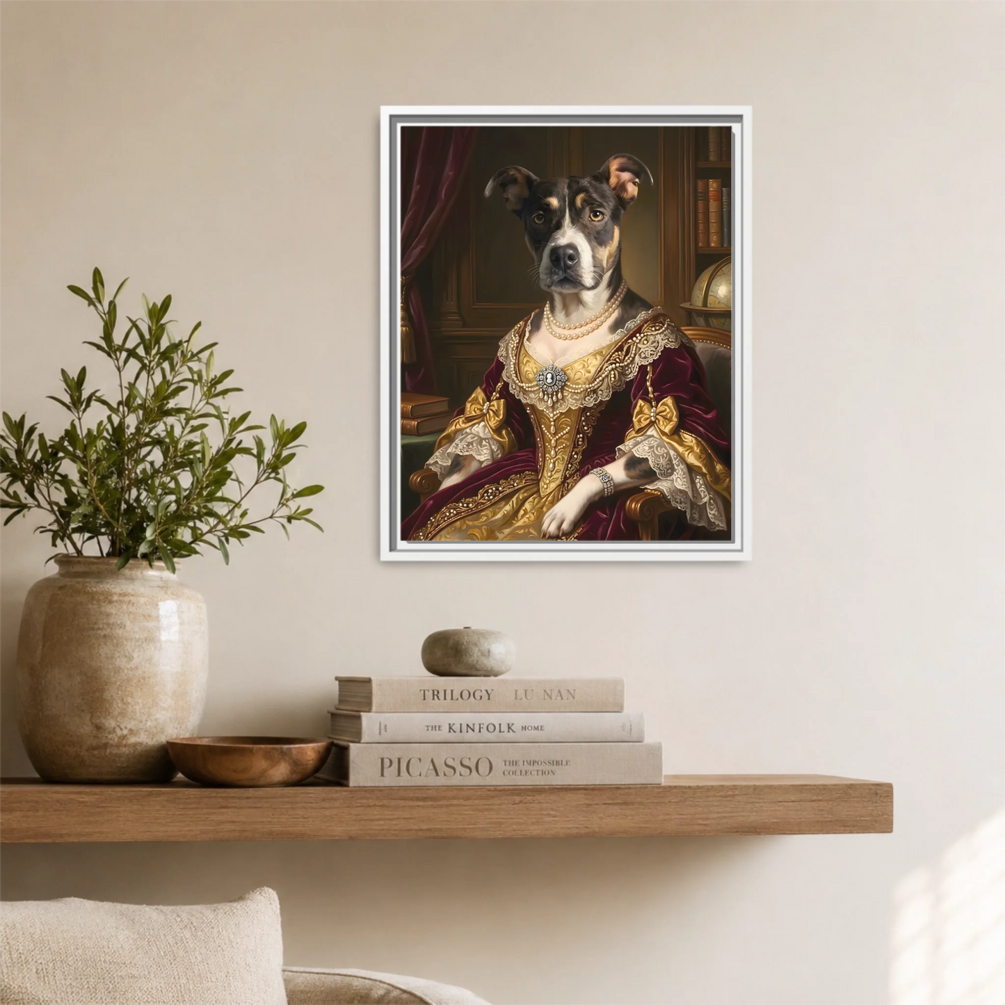 White Framed 16x20 Vertical Canvas (4.5) Mockup For TIB