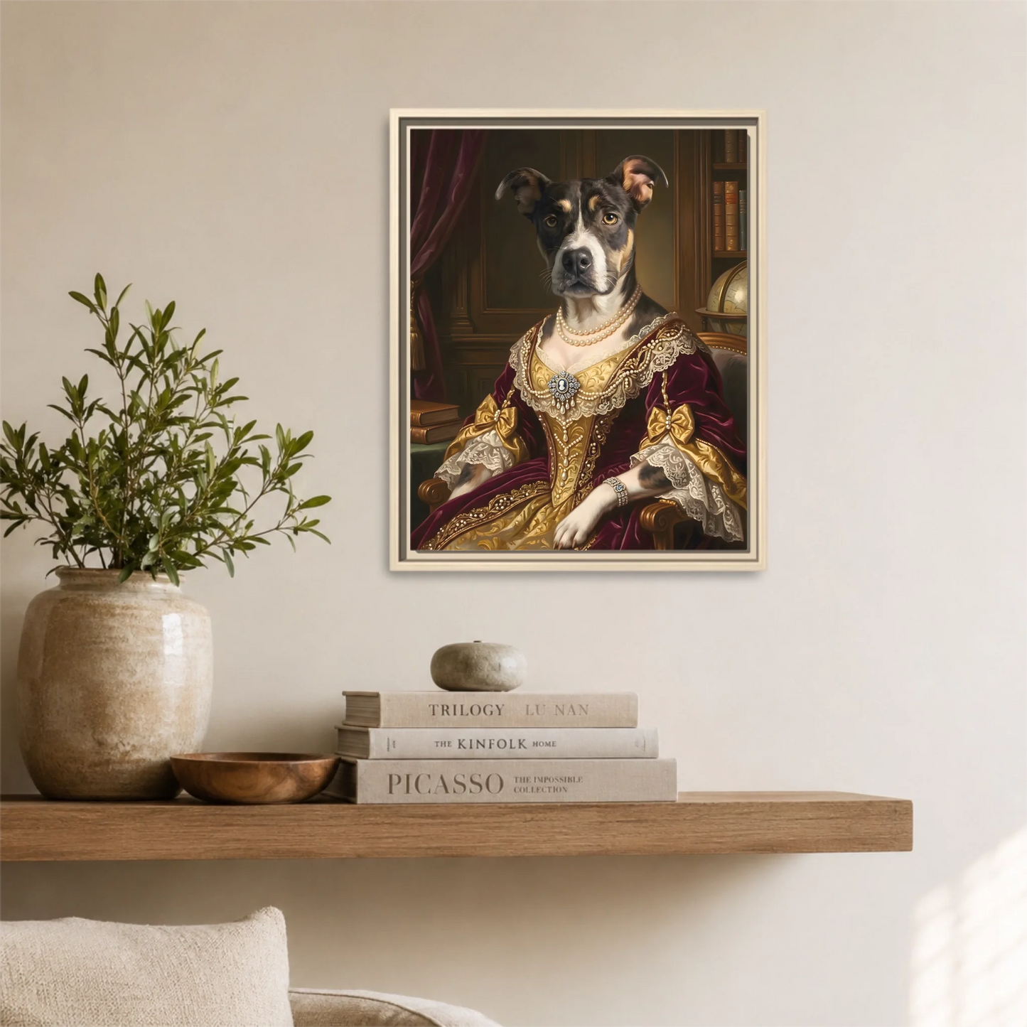 Natural Framed 16x20 Vertical Canvas (4.5) Mockup For TIB