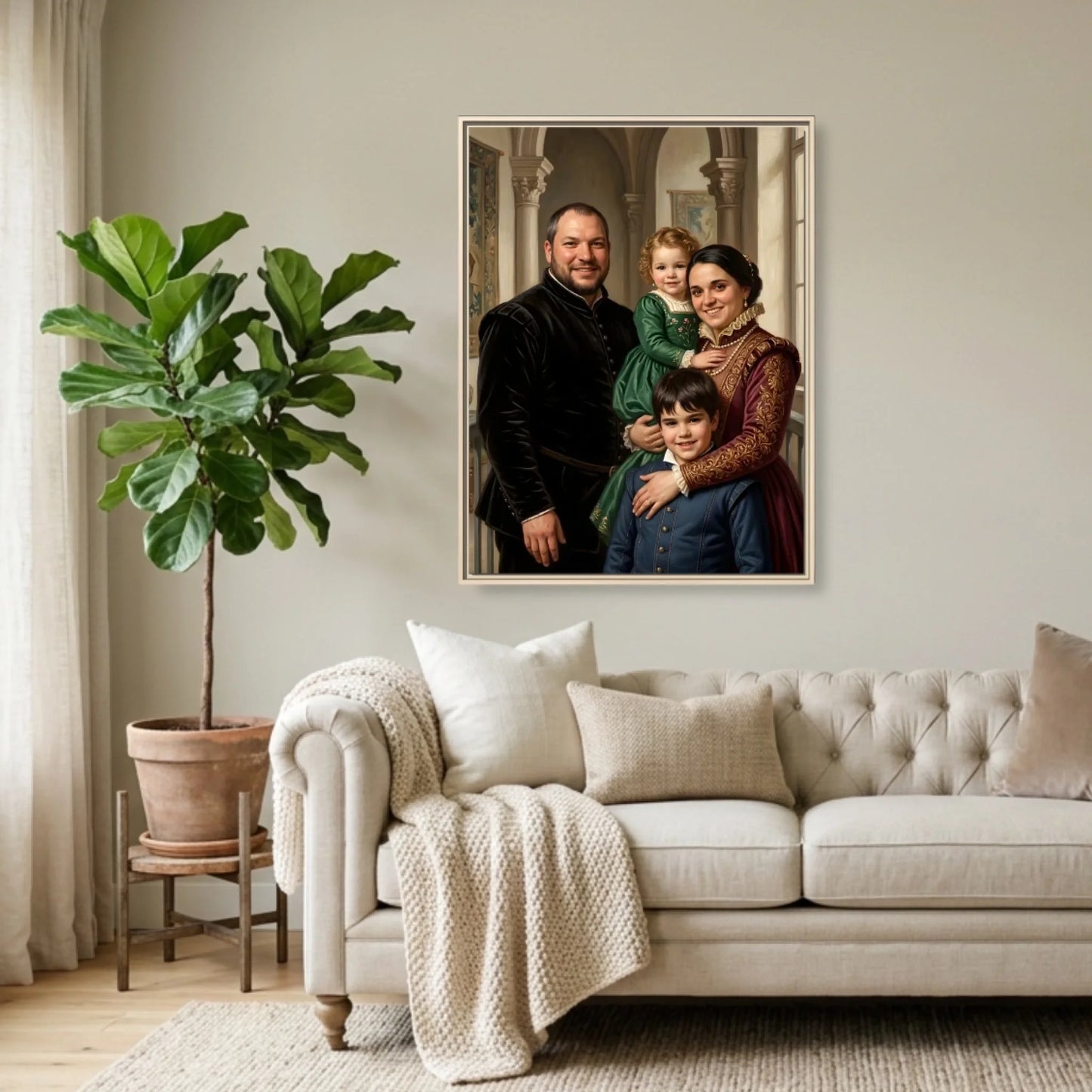Natural Framed 30x40 (3.4) Vertical Rectangular Canvas