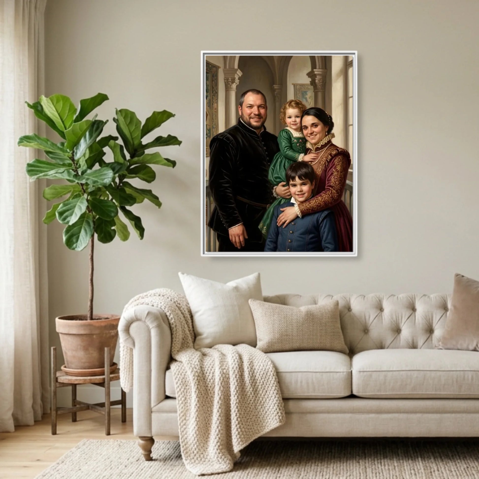 White Framed 30x40 (3.4) Vertical Rectangular Canvas