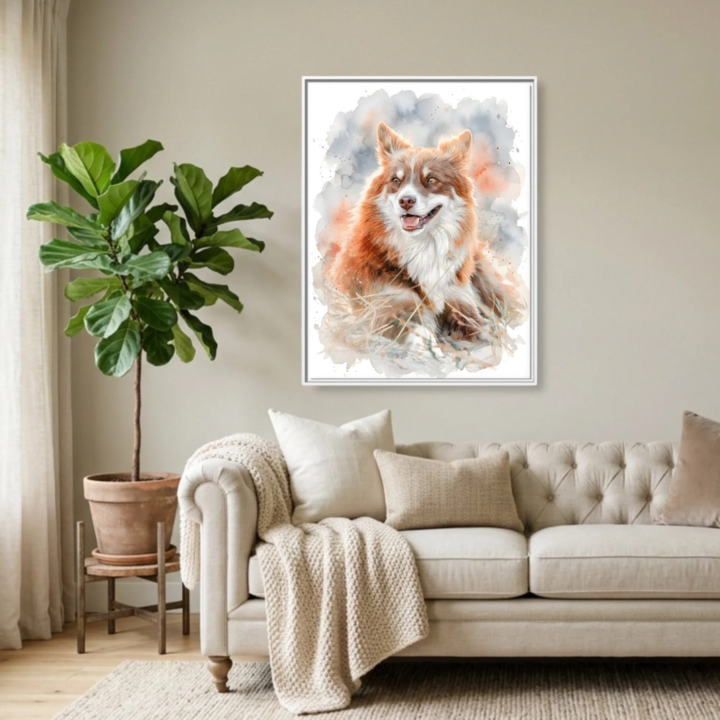 White Framed 30x40 (3.4) Vertical Rectangular Canvas