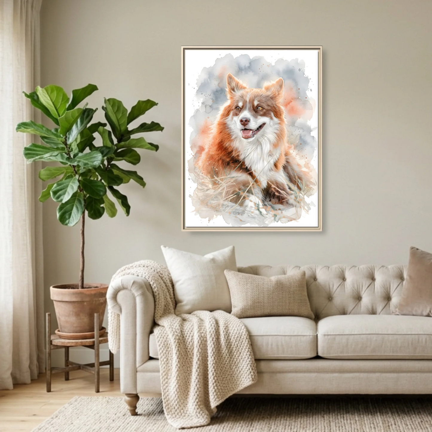 Natural Framed 30x40 (3.4) Vertical Rectangular Canvas