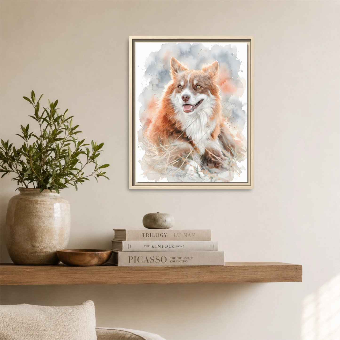 Natural Framed 16x20 Vertical Canvas (4.5) Mockup For TIB