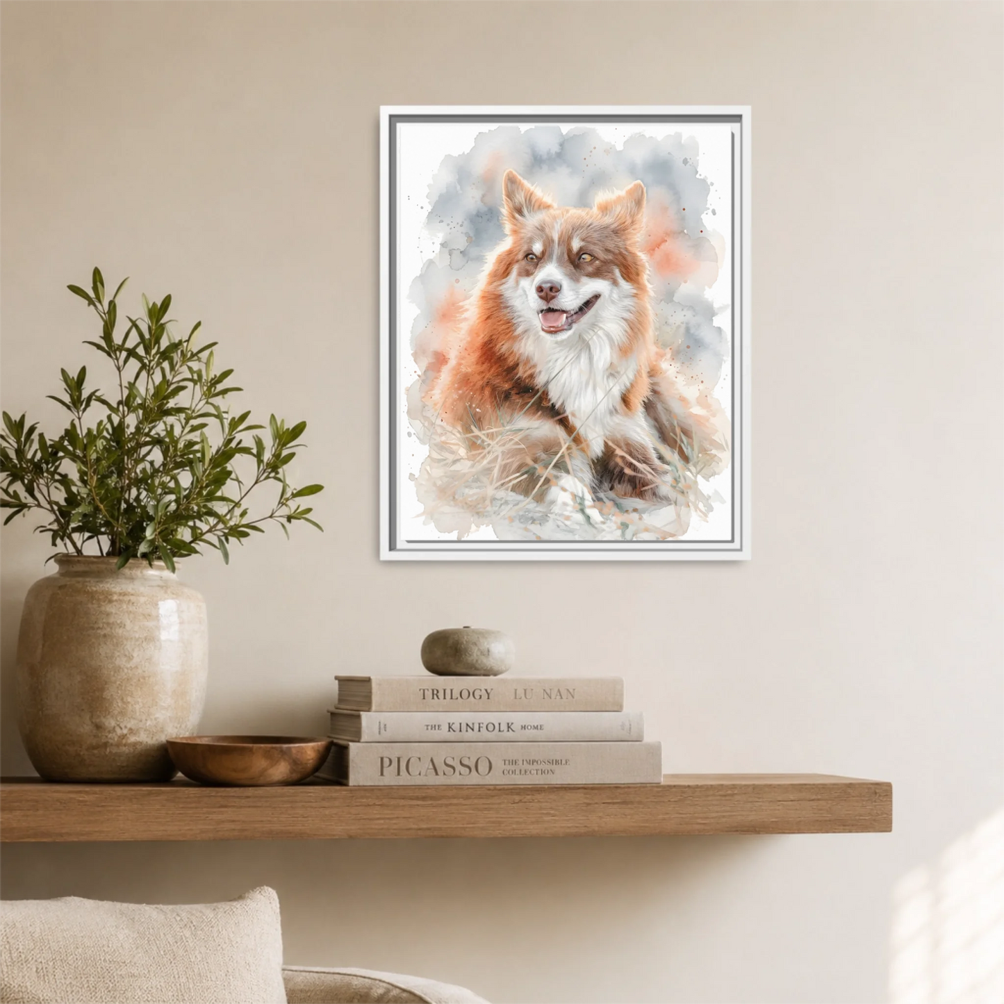 White Framed 16x20 Vertical Canvas (4.5) Mockup For TIB