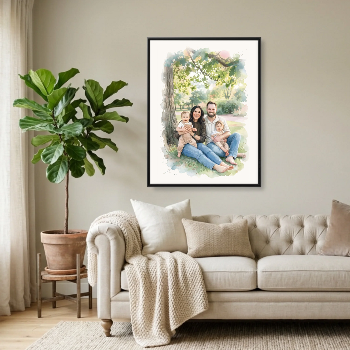 Black Framed 30x40 (3.4) Vertical Rectangular Canvas