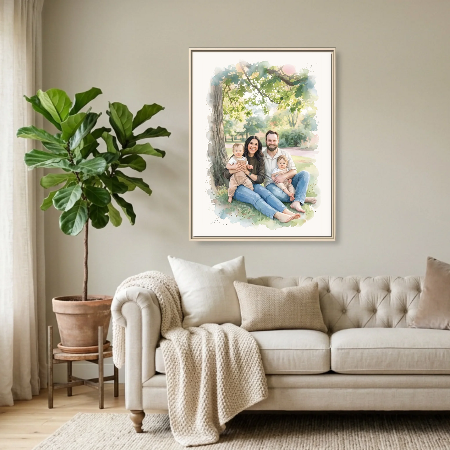 Natural Framed 30x40 (3.4) Vertical Rectangular Canvas