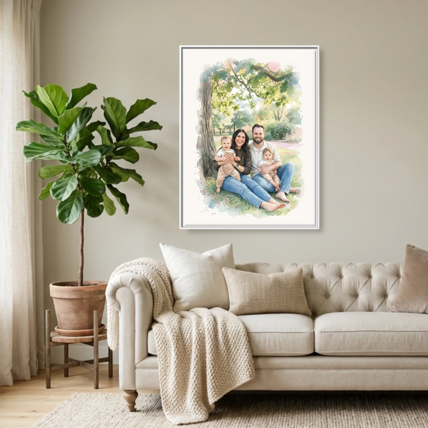 White Framed 30x40 (3.4) Vertical Rectangular Canvas