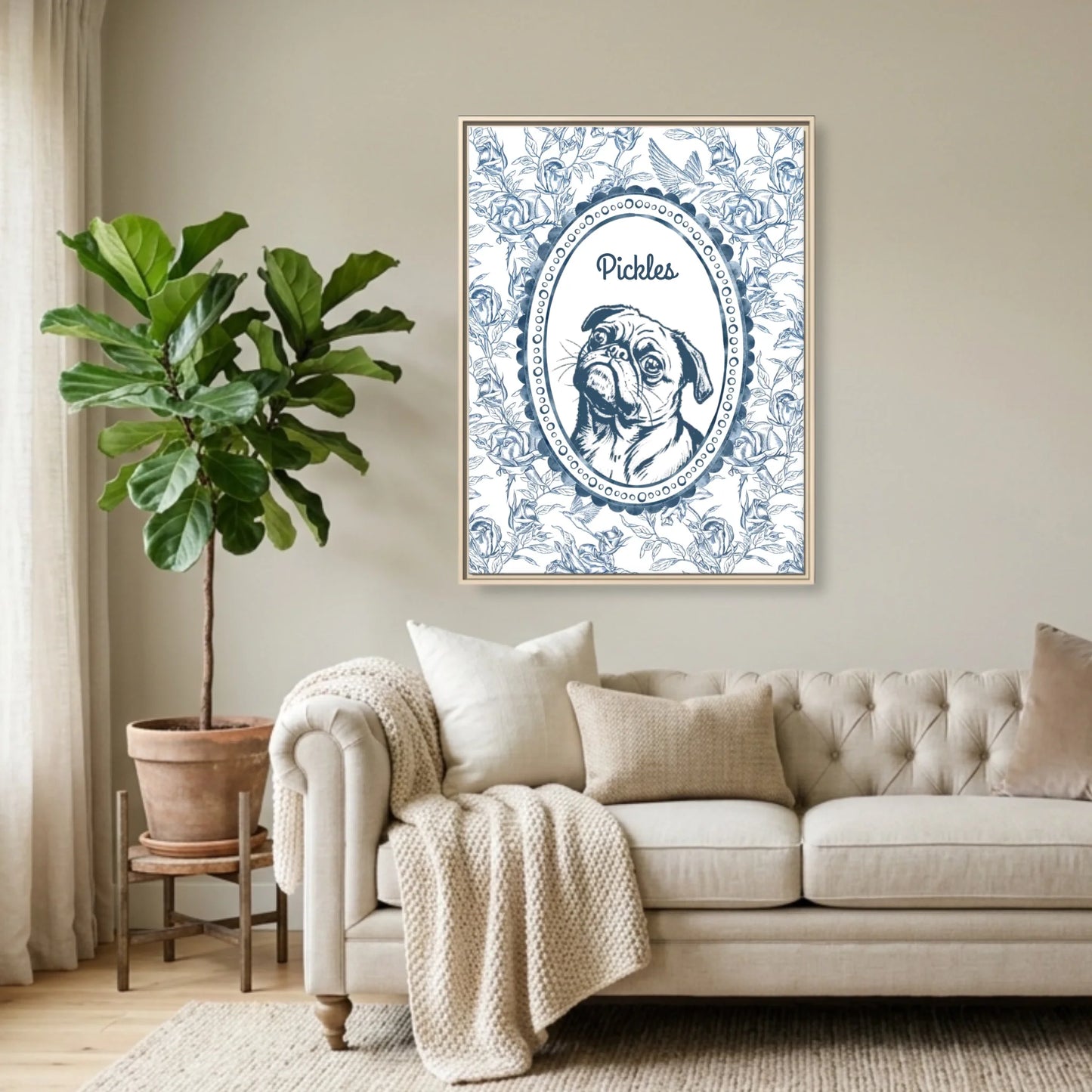 Natural Framed 30x40 (3.4) Vertical Rectangular Canvas