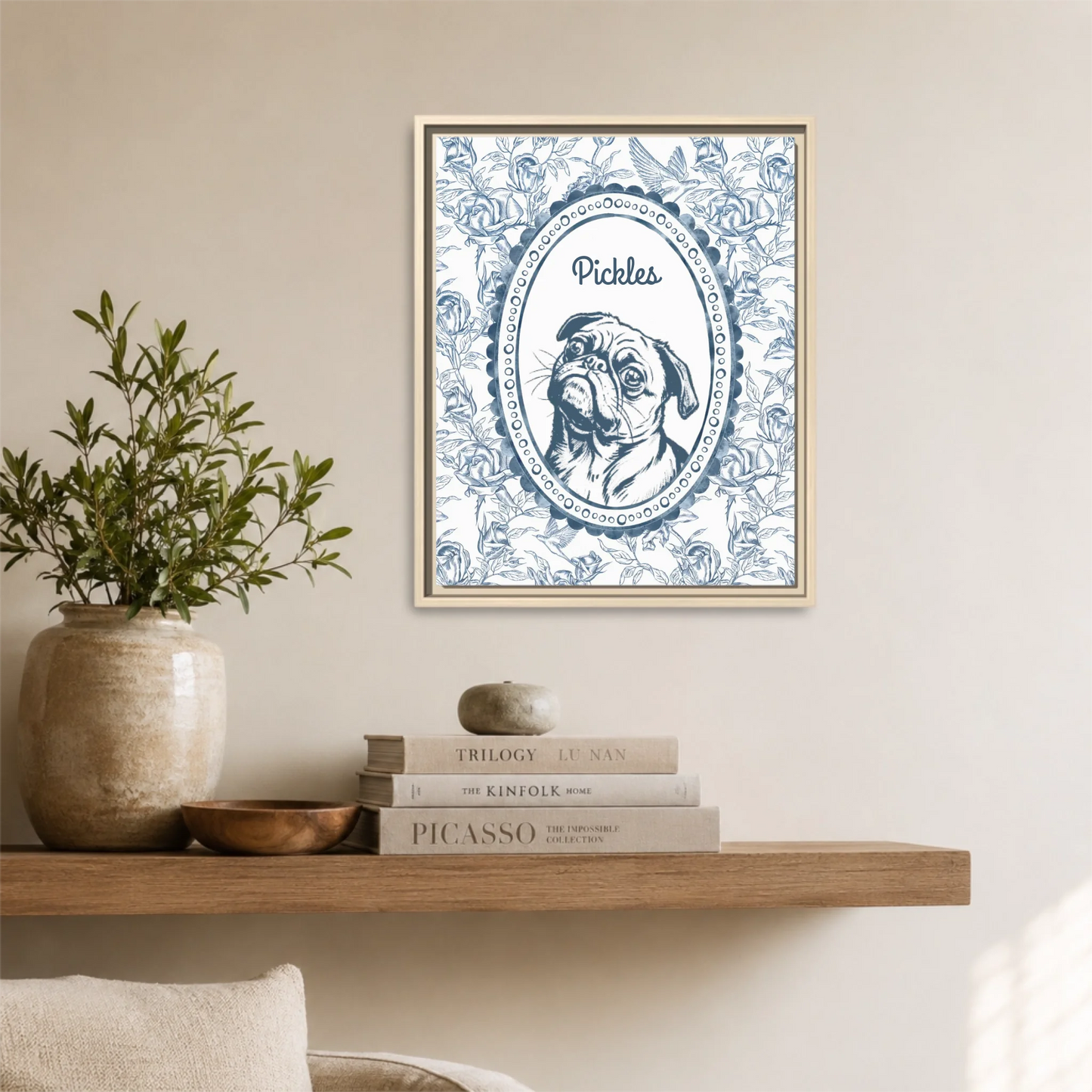 Natural Framed 16x20 Vertical Canvas (4.5) Mockup For TIB