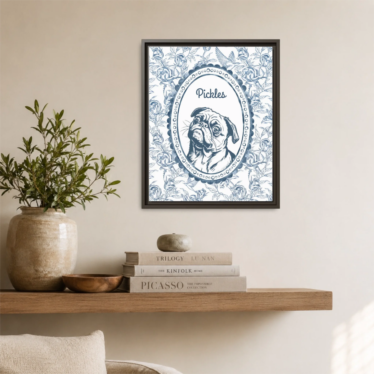 Espresso Framed 16x20 Vertical Canvas (4.5) Mockup For TIB
