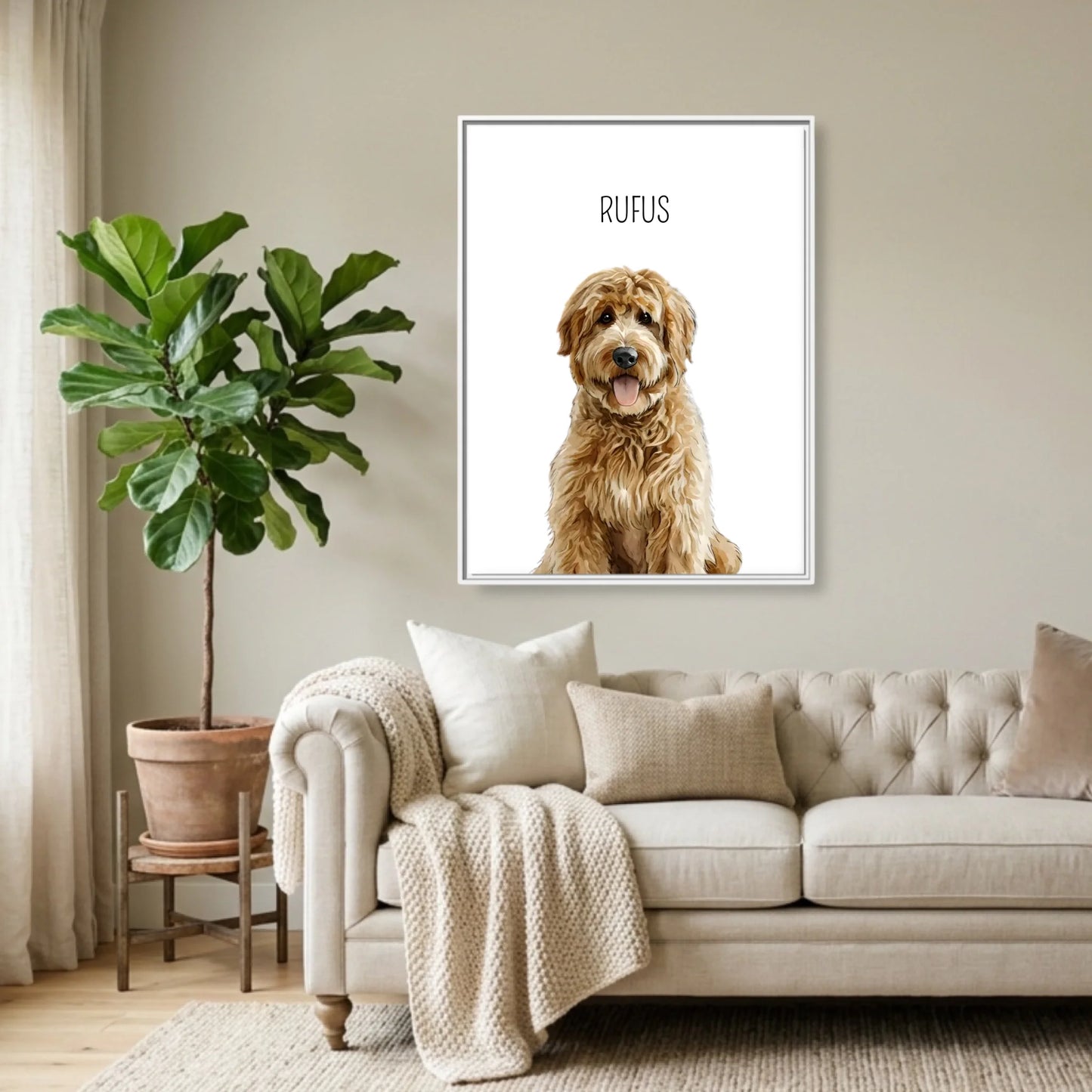 White Framed 30x40 (3.4) Vertical Rectangular Canvas