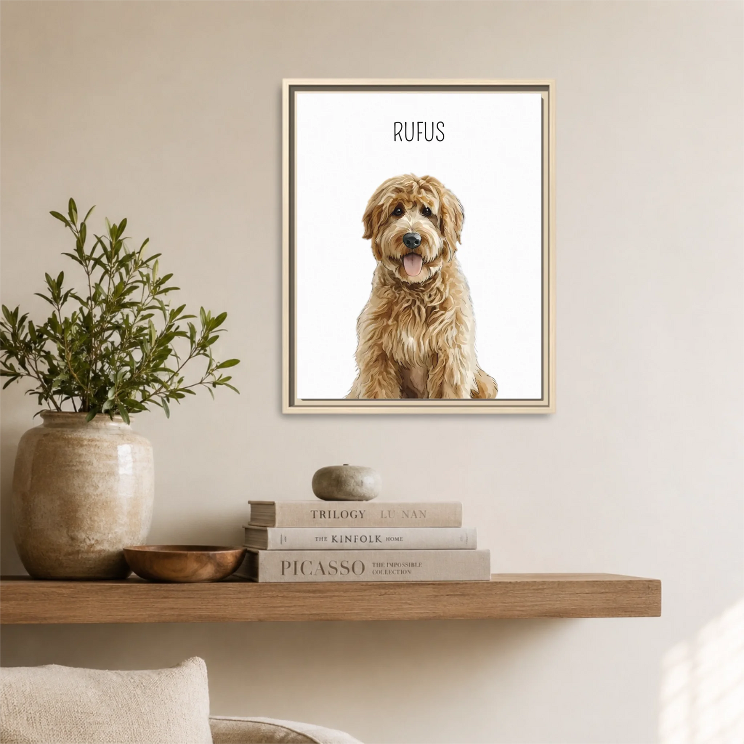 Natural Framed 16x20 Vertical Canvas (4.5) Mockup For TIB