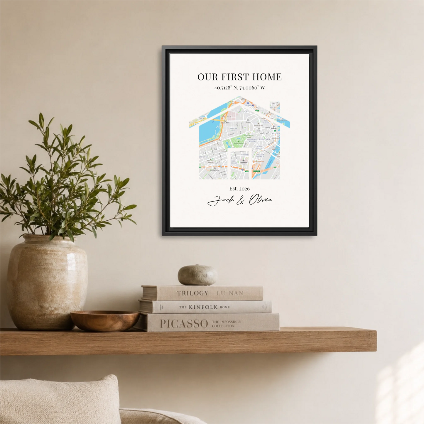 Black Framed 16x20 Vertical Canvas (4.5) Mockup For TIB