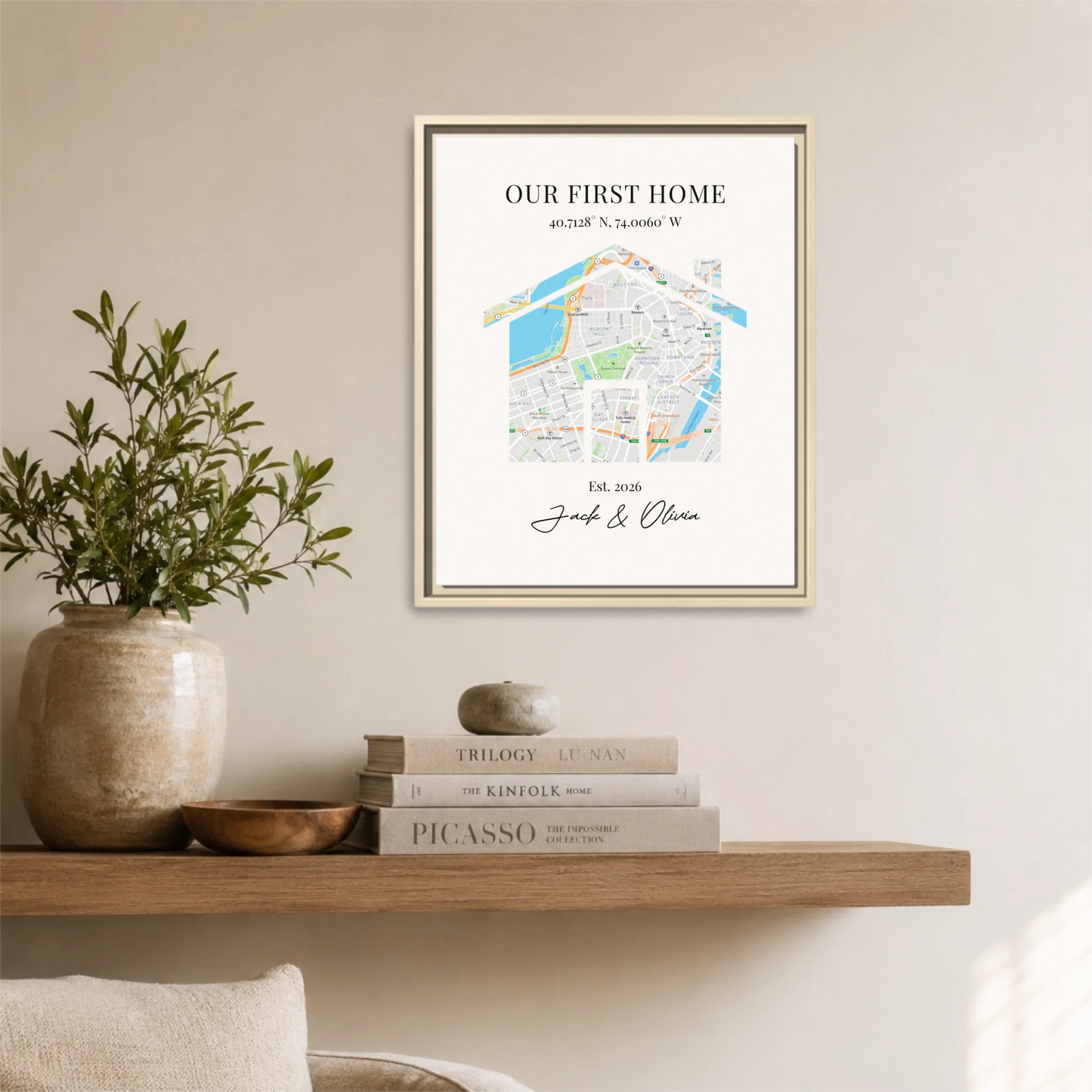 Natural Framed 16x20 Vertical Canvas (4.5) Mockup For TIB