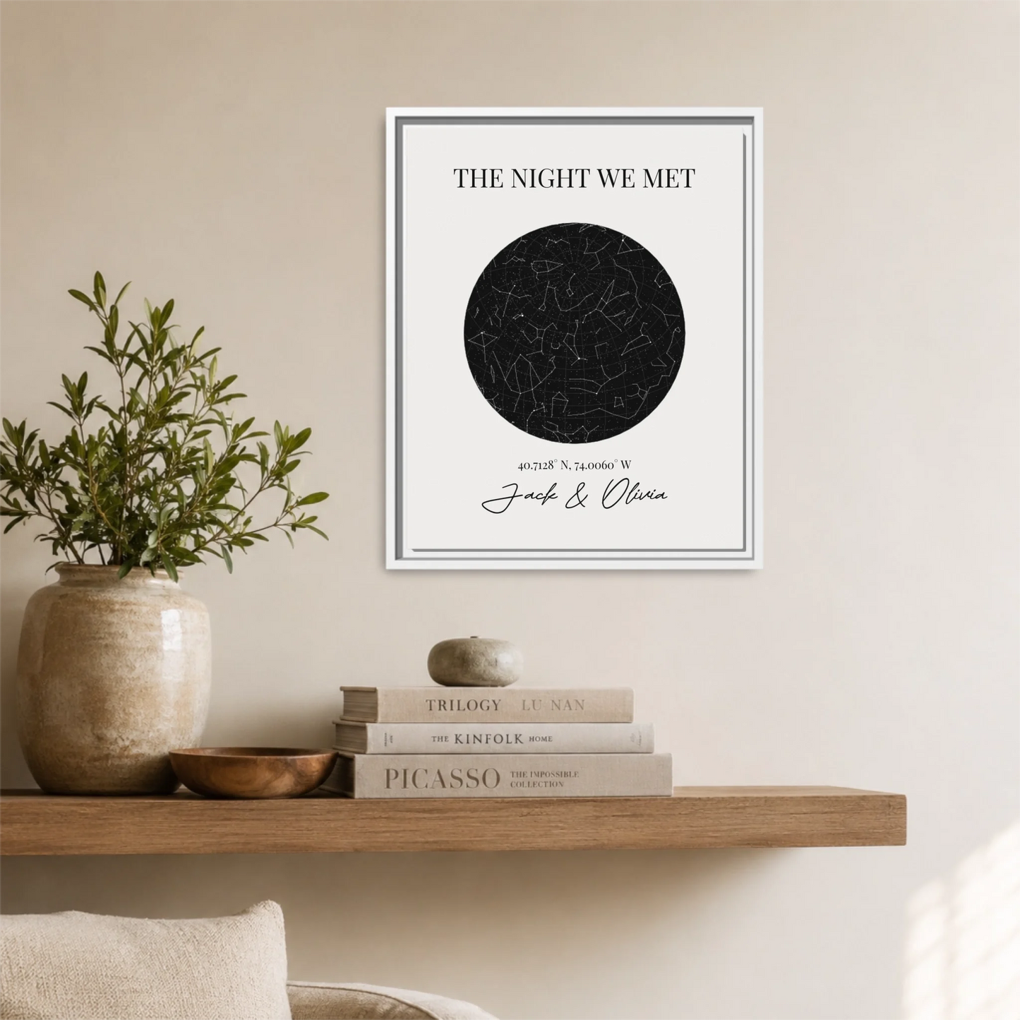 White Framed 16x20 Vertical Canvas (4.5) Mockup For TIB