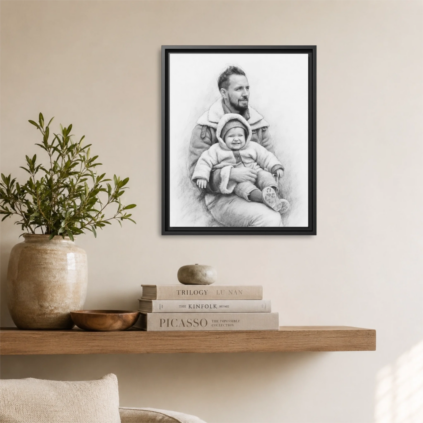 Black Framed 16x20 Vertical Canvas (4.5) Mockup For TIB
